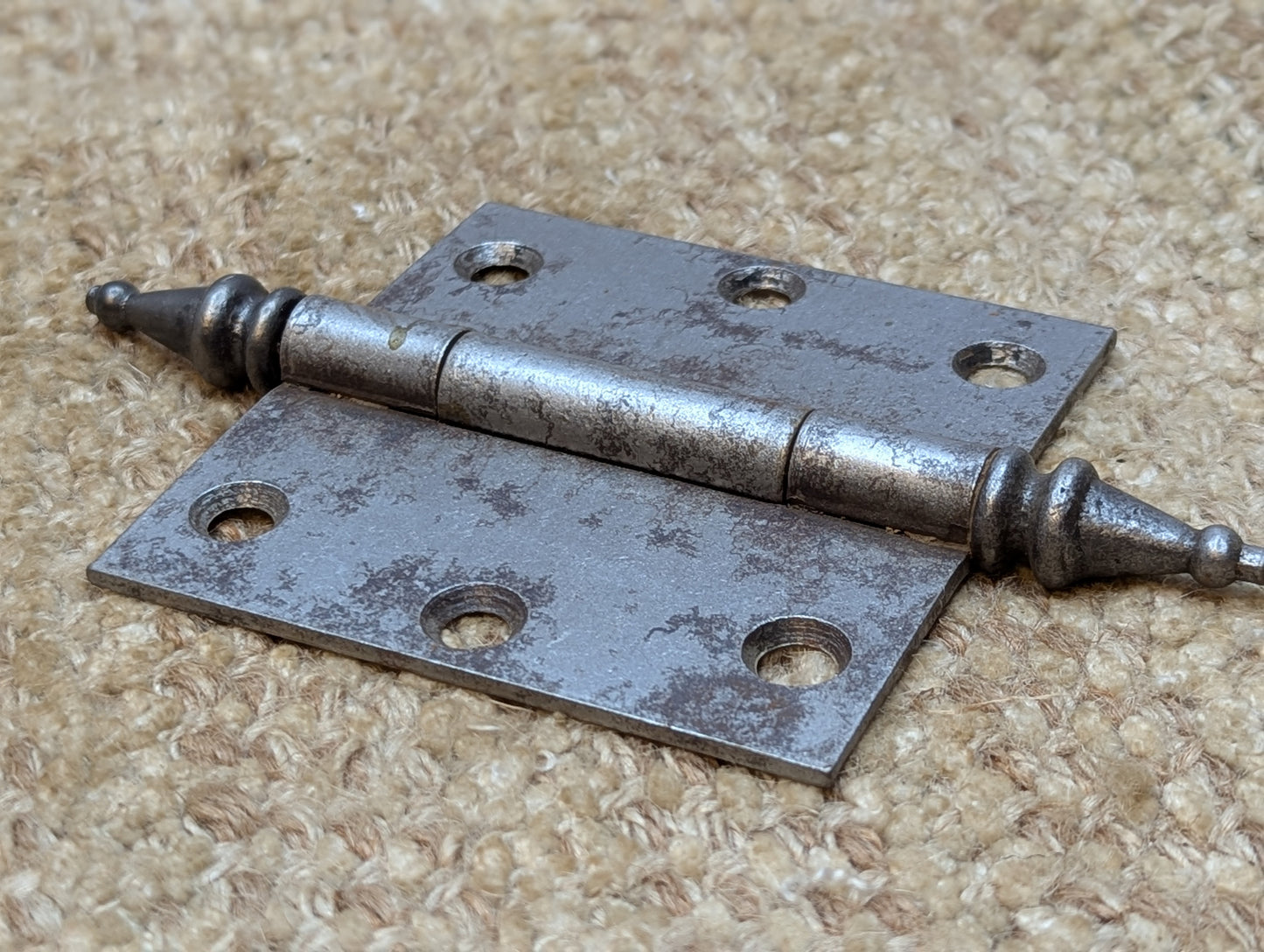 3 9/16" x 3 3/8" Antique Steeple Tip Door Hinge
