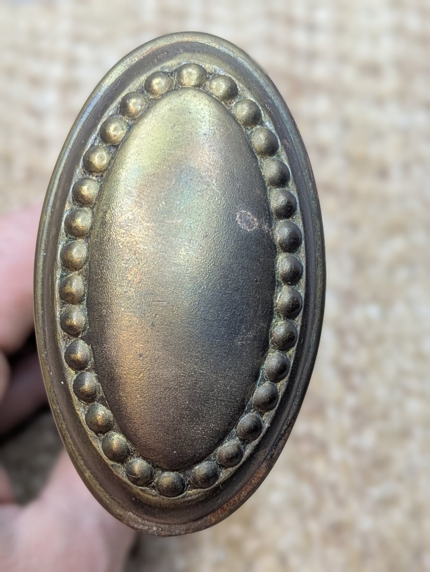 1 9/16 x 2 3/4"  Antique Oval Decorative Brass Door Knobs