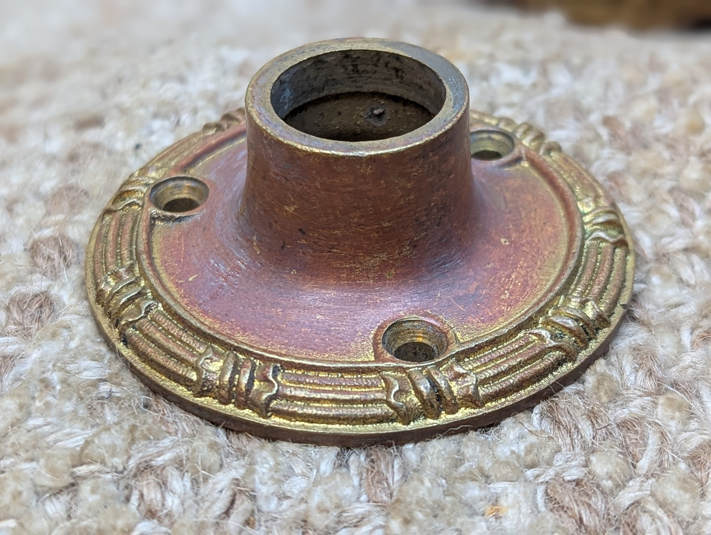 Antique Yale Cast Brass Oval Door Knob & Rosette Set Circa 1899