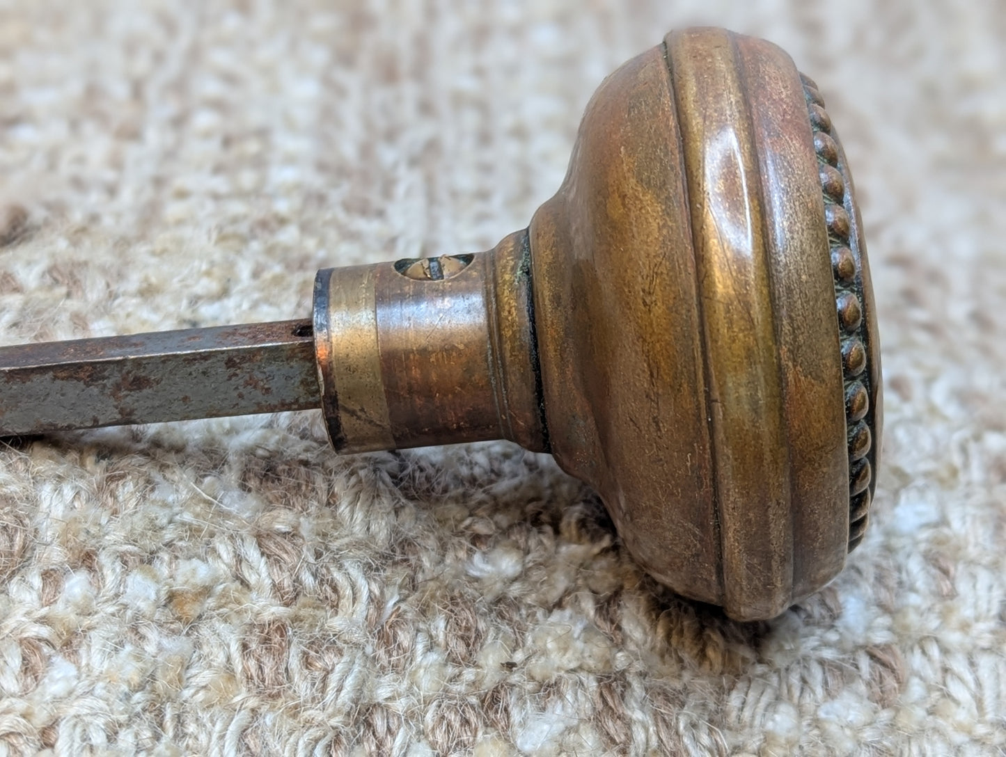 2 1/4"  Antique Decorative Brass Door Knob Set Door Hardware
