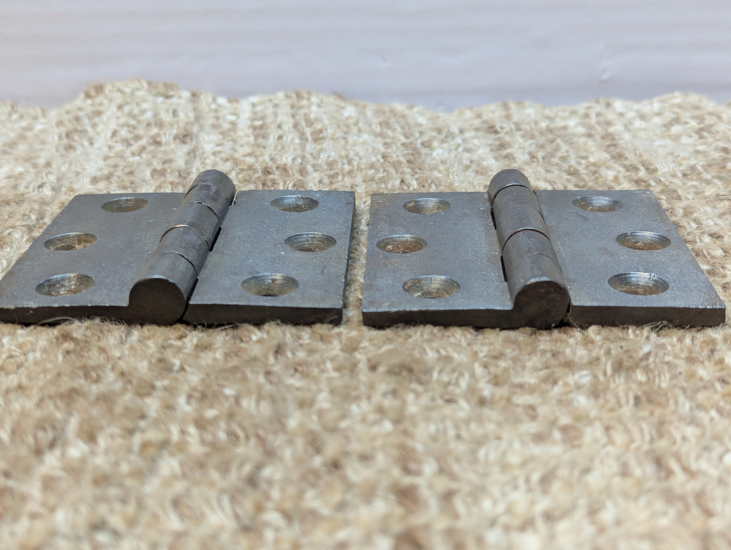 Pair 3" x 3" Antique Cast Iron Butt Hinges Door Hardware