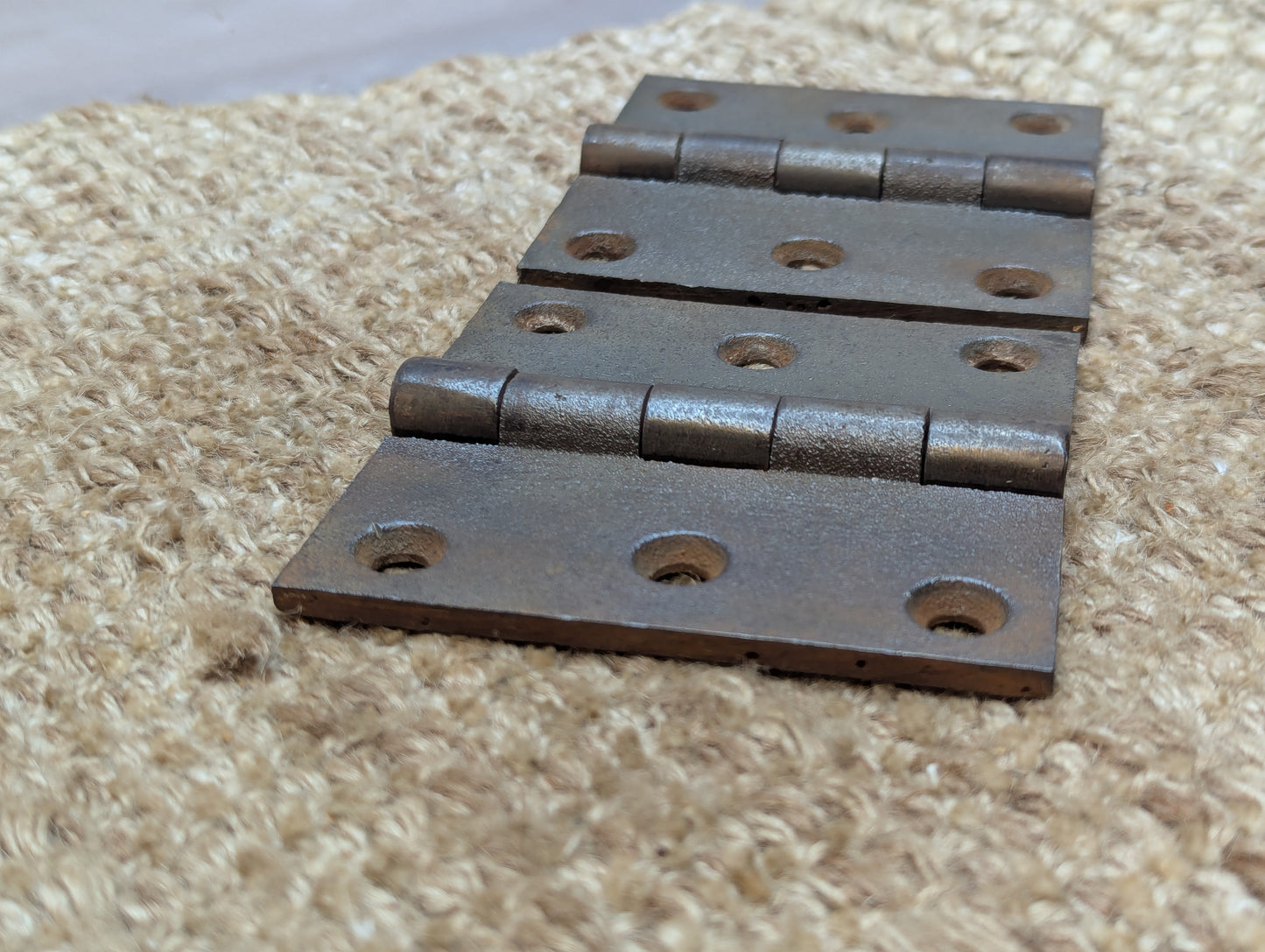 Pair N-ENG BUTT CO 3 1/2" x 3 1/2" Antique Cast Iron Butt Hinges Door Hardware