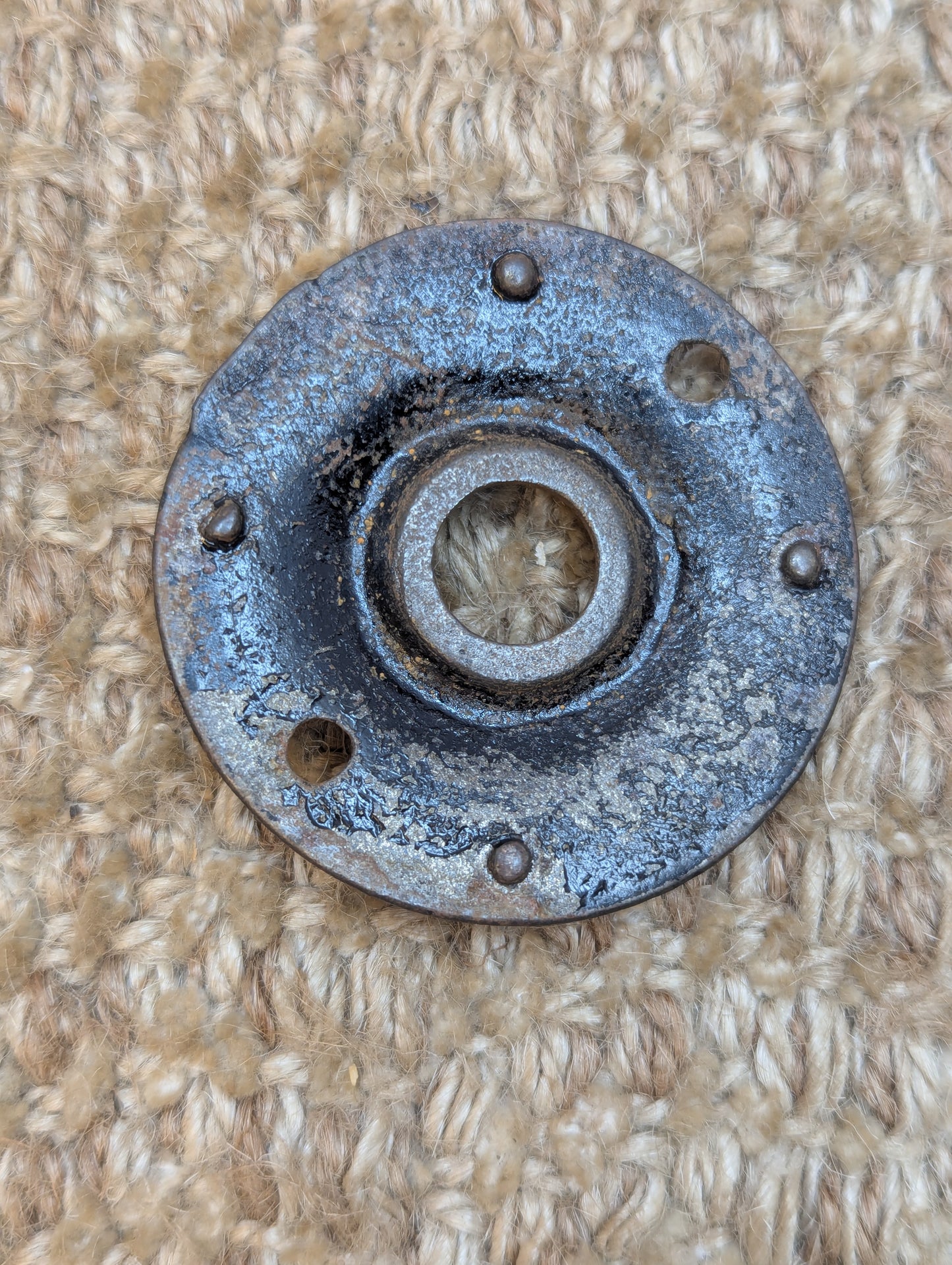 2" Antique Cast Iron Rosette Escutcheon For Door Knob