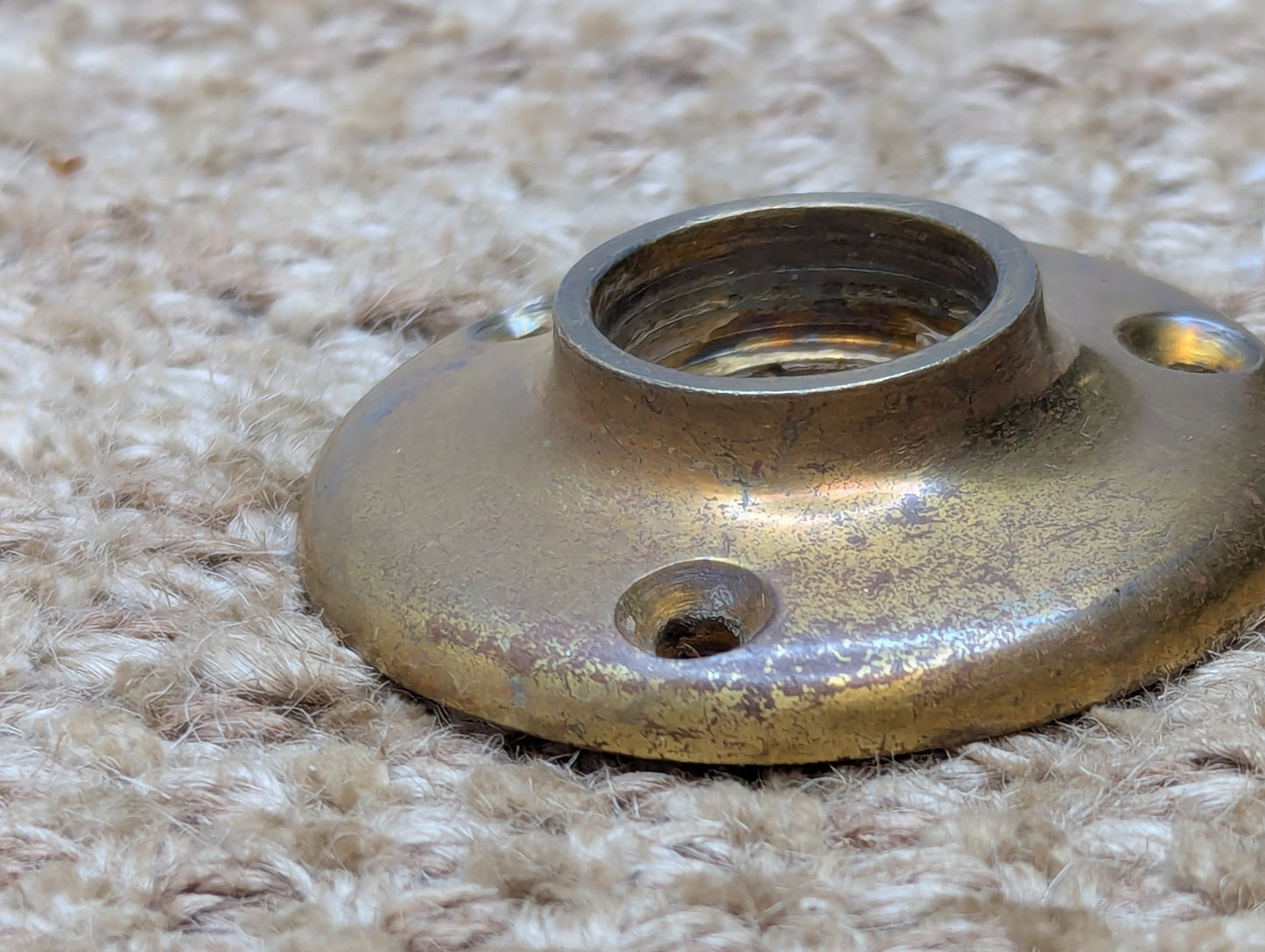 2" Antique Cast Brass Rosette Escutcheon For Door Knob Door Hardware