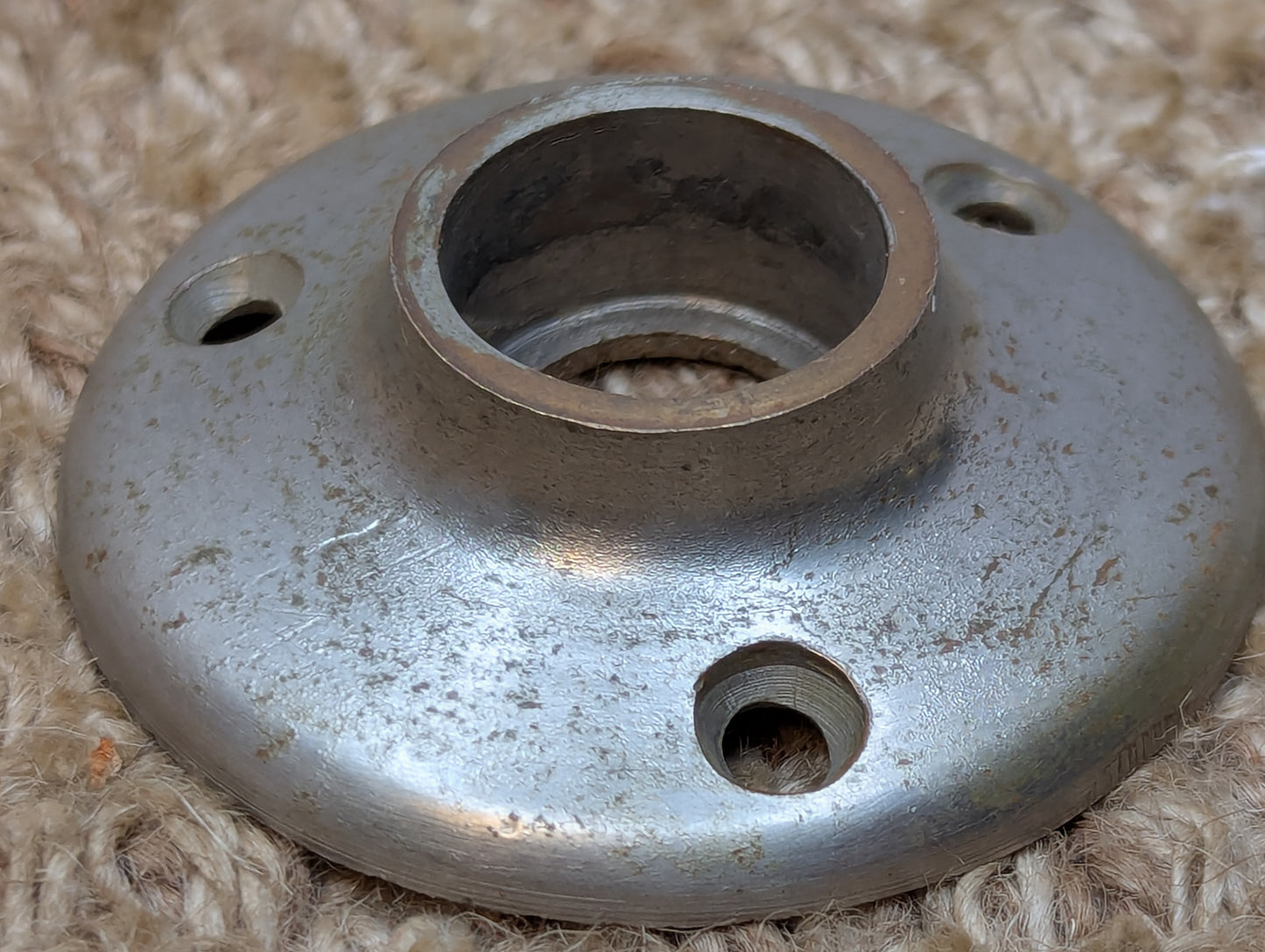 2" Antique Cast Nickel Plated Brass Rosette Escutcheon For Door Knob Door Hardware
