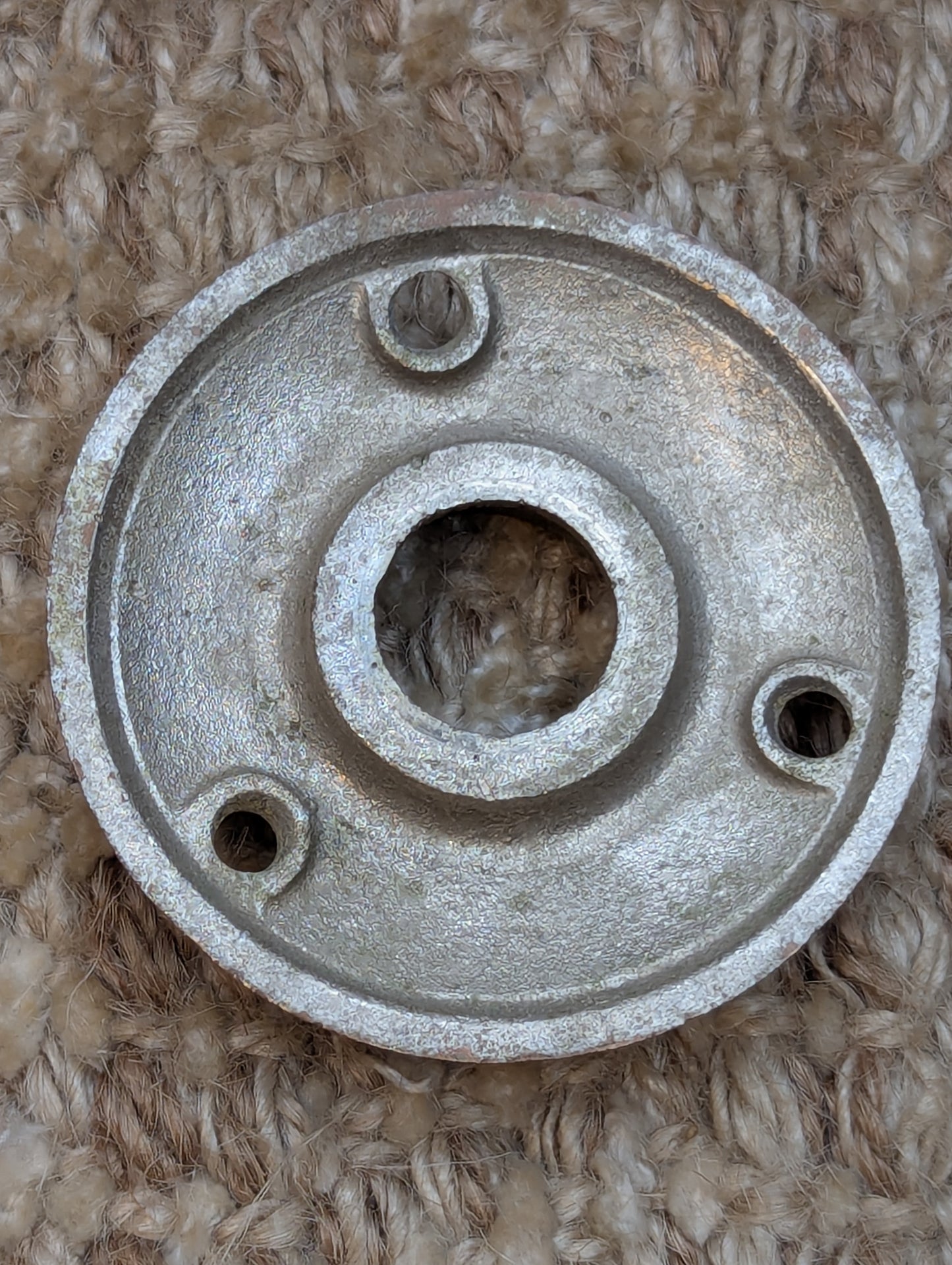 2" Antique Cast Nickel Plated Brass Rosette Escutcheon For Door Knob Door Hardware