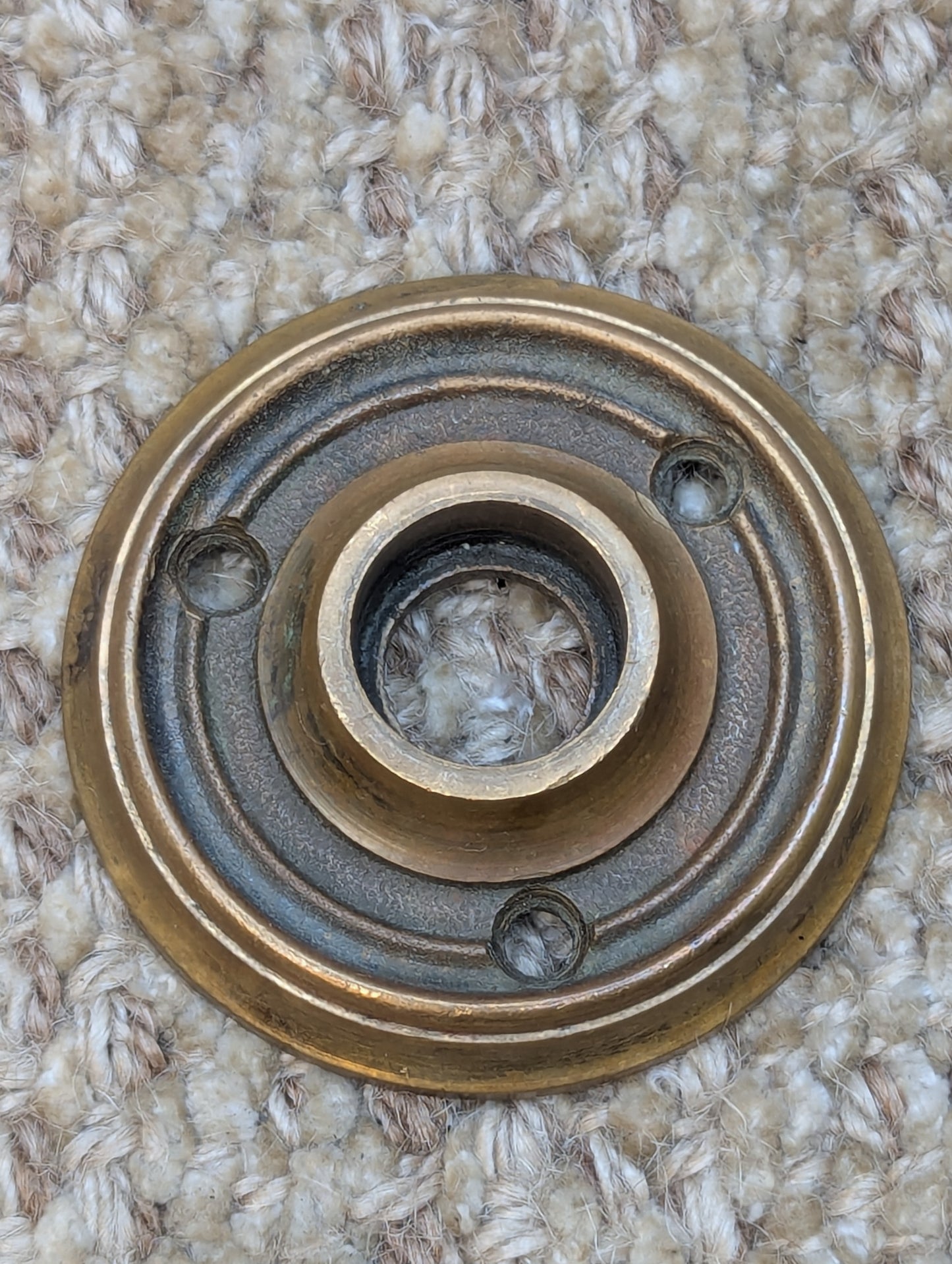 2 1/4" Antique Monroe #8650 Cast Brass Rosette Escutcheon For Door Knob Door Hardware