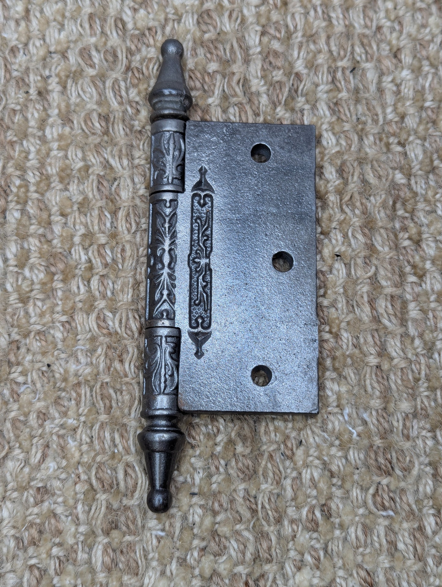 3 1/2" x 3 1/2" Antique Ornate Cast Iron Steeple Hinge