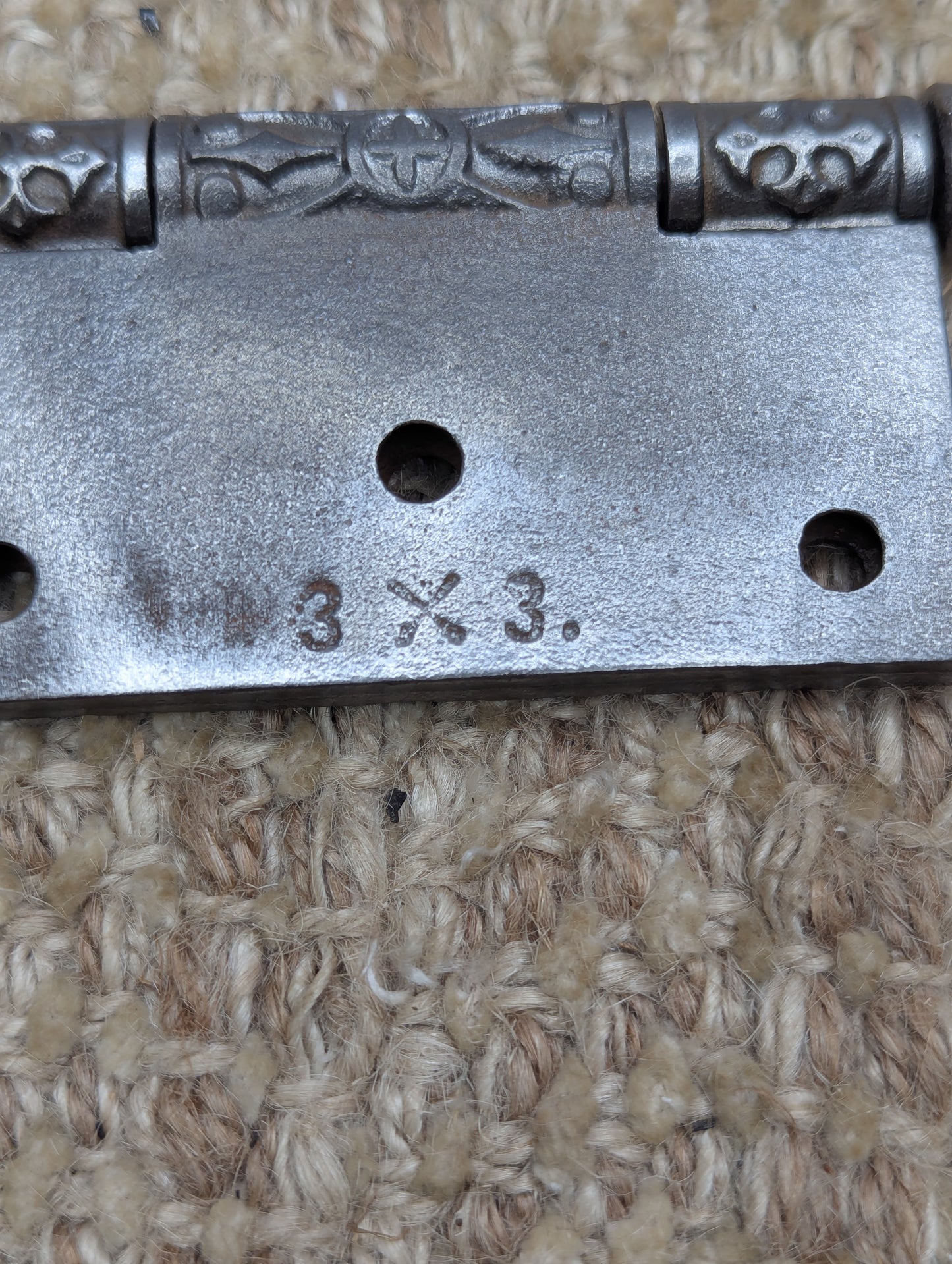 3" x 3" Antique Decorative Cast Iron Steeple Tip Hinge