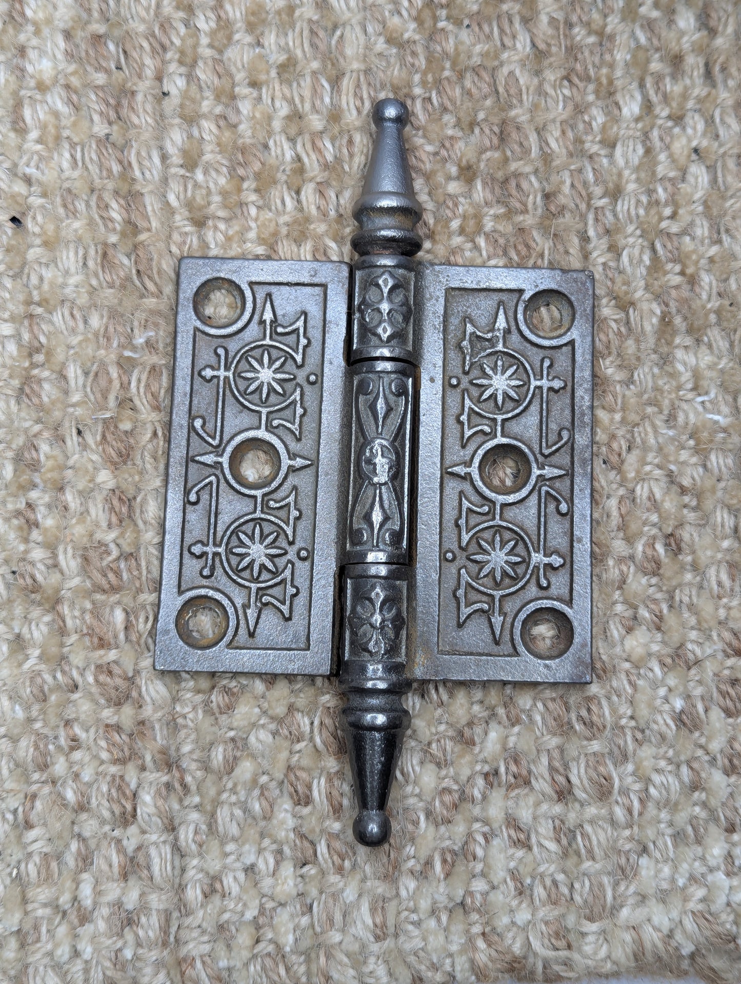 3" x 3" Antique Decorative Cast Iron Steeple Tip Hinge