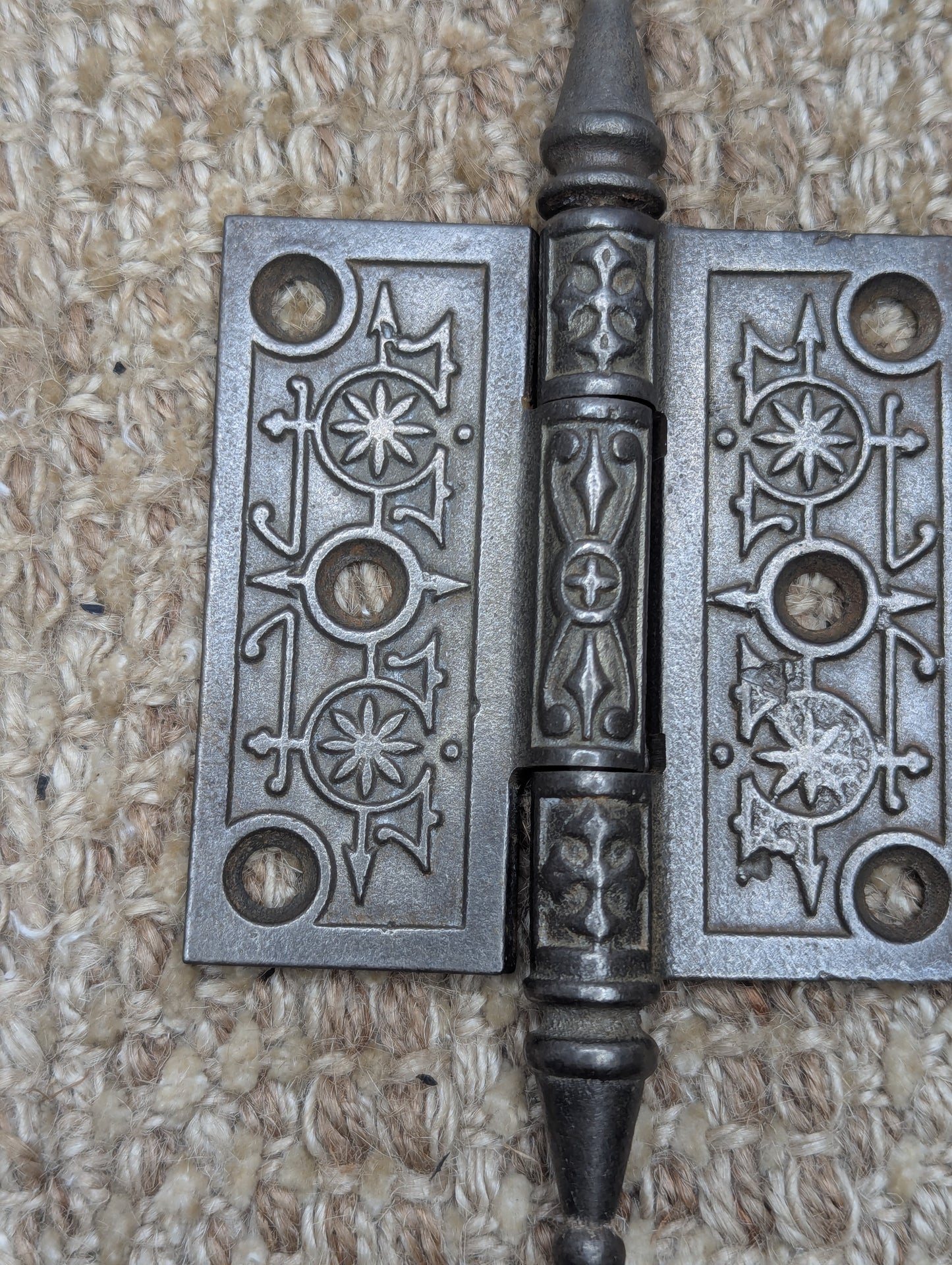 3" x 3" Antique Decorative Cast Iron Steeple Tip Hinge