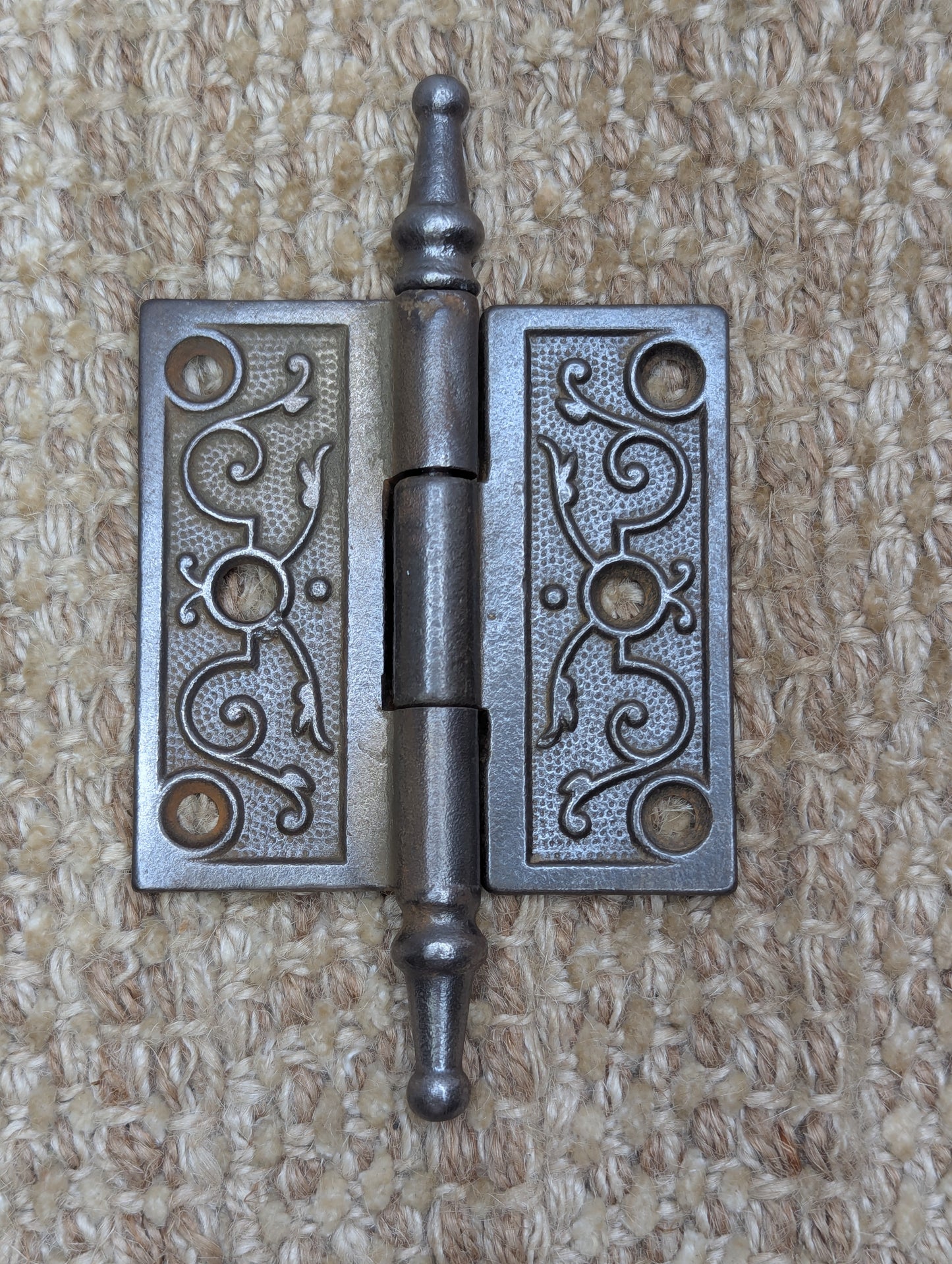 3" x 3" Antique Decorative Cast Iron Steeple Tip Hinge