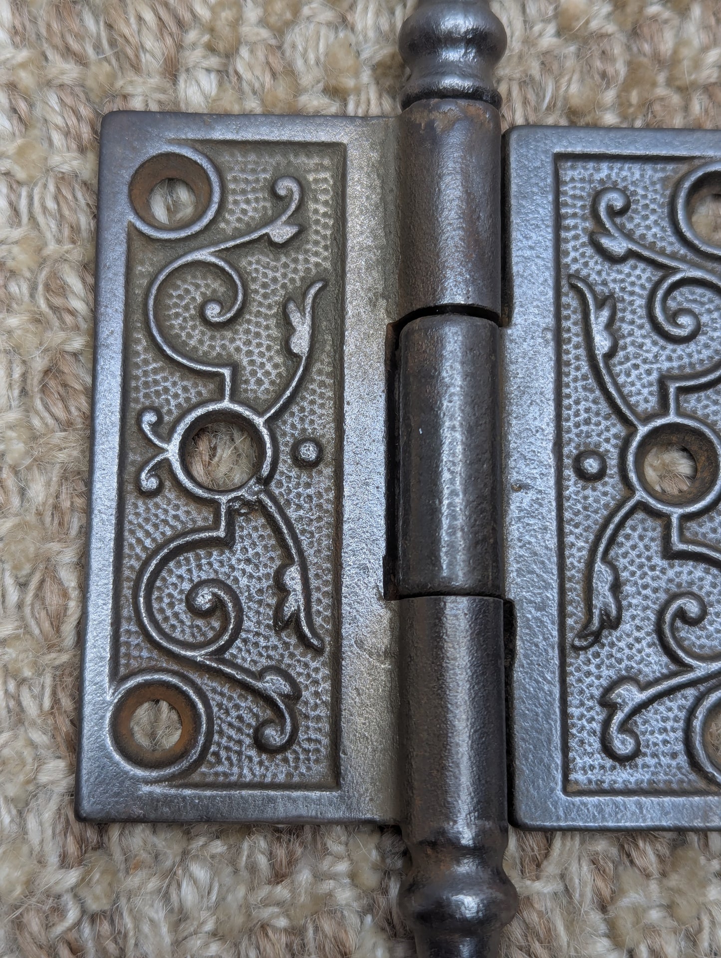 3" x 3" Antique Decorative Cast Iron Steeple Tip Hinge