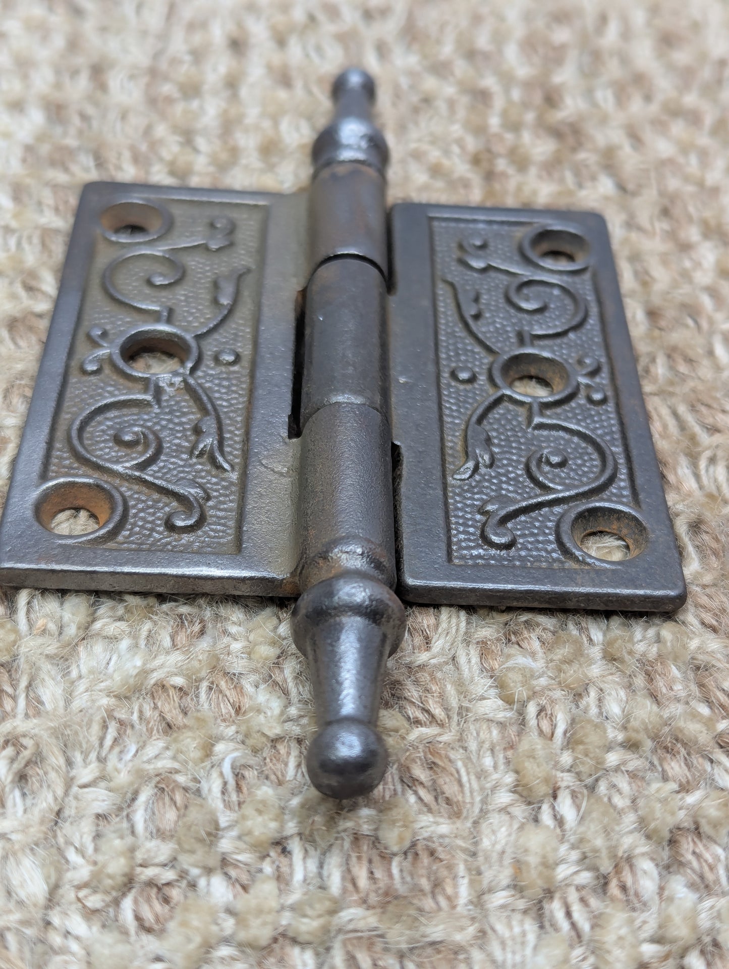 3" x 3" Antique Decorative Cast Iron Steeple Tip Hinge