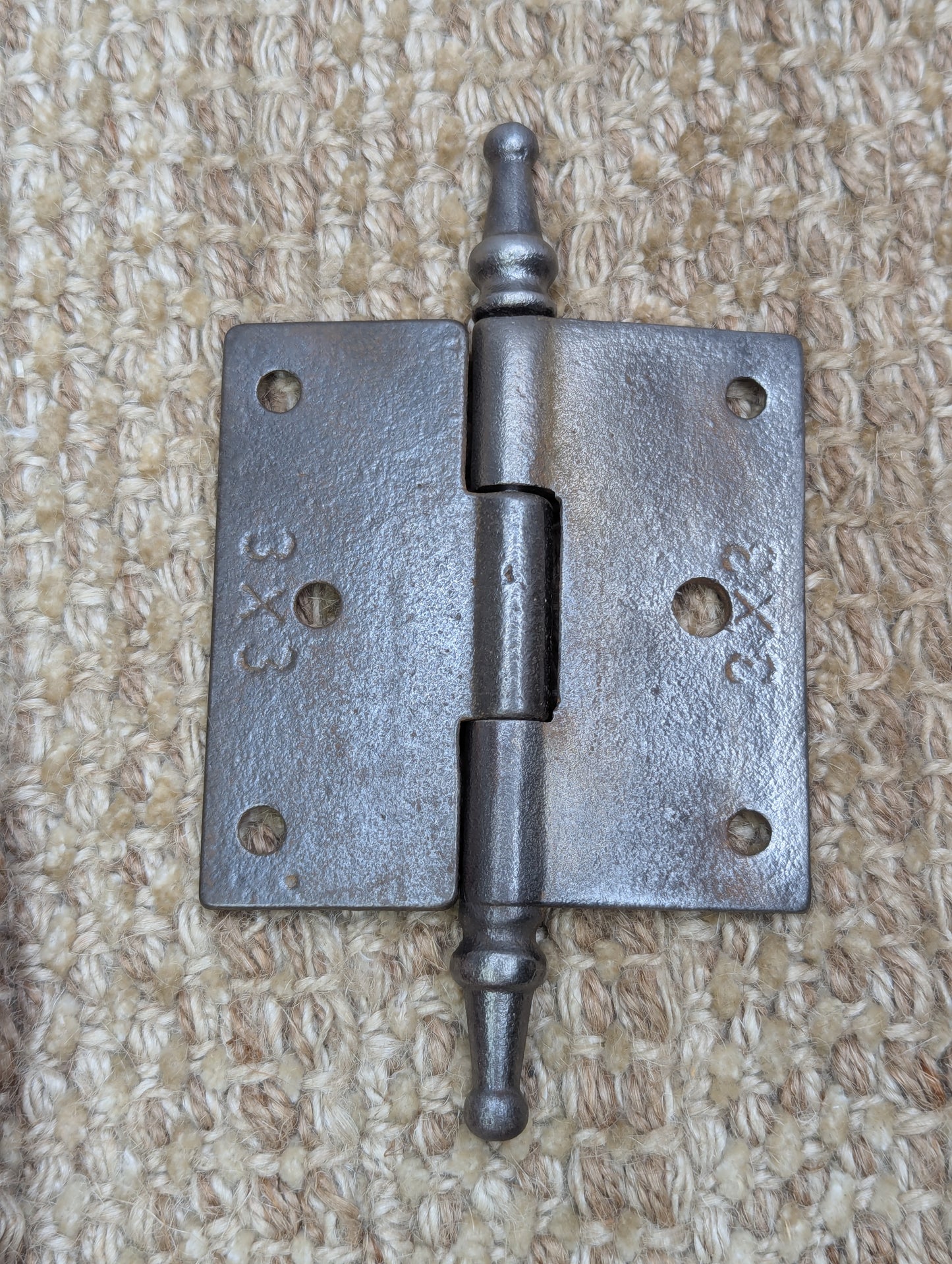 3" x 3" Antique Decorative Cast Iron Steeple Tip Hinge