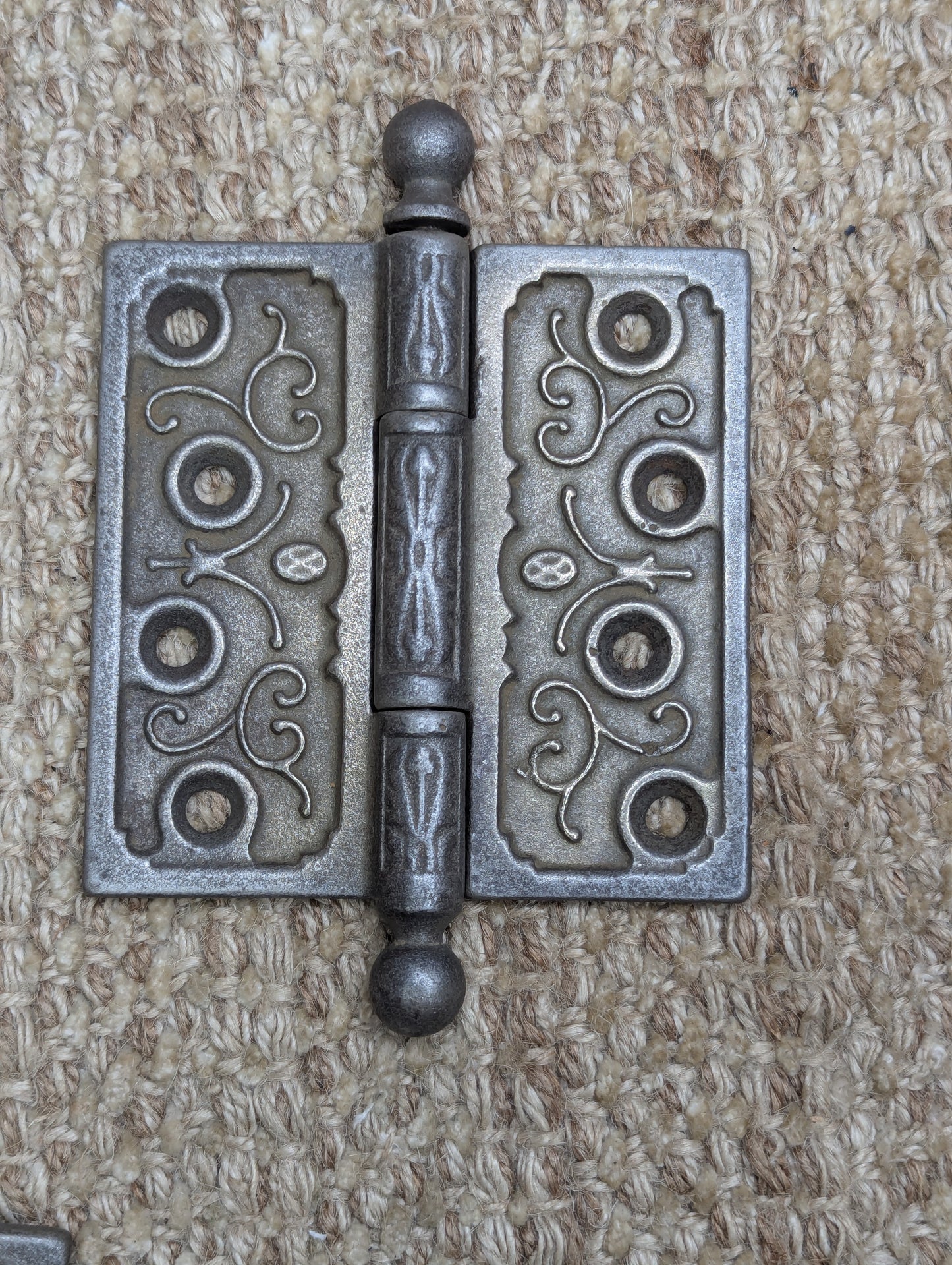 4" x 4" Antique Decorative Cast Iron Ball Tip The Clark MFG CO Hinge