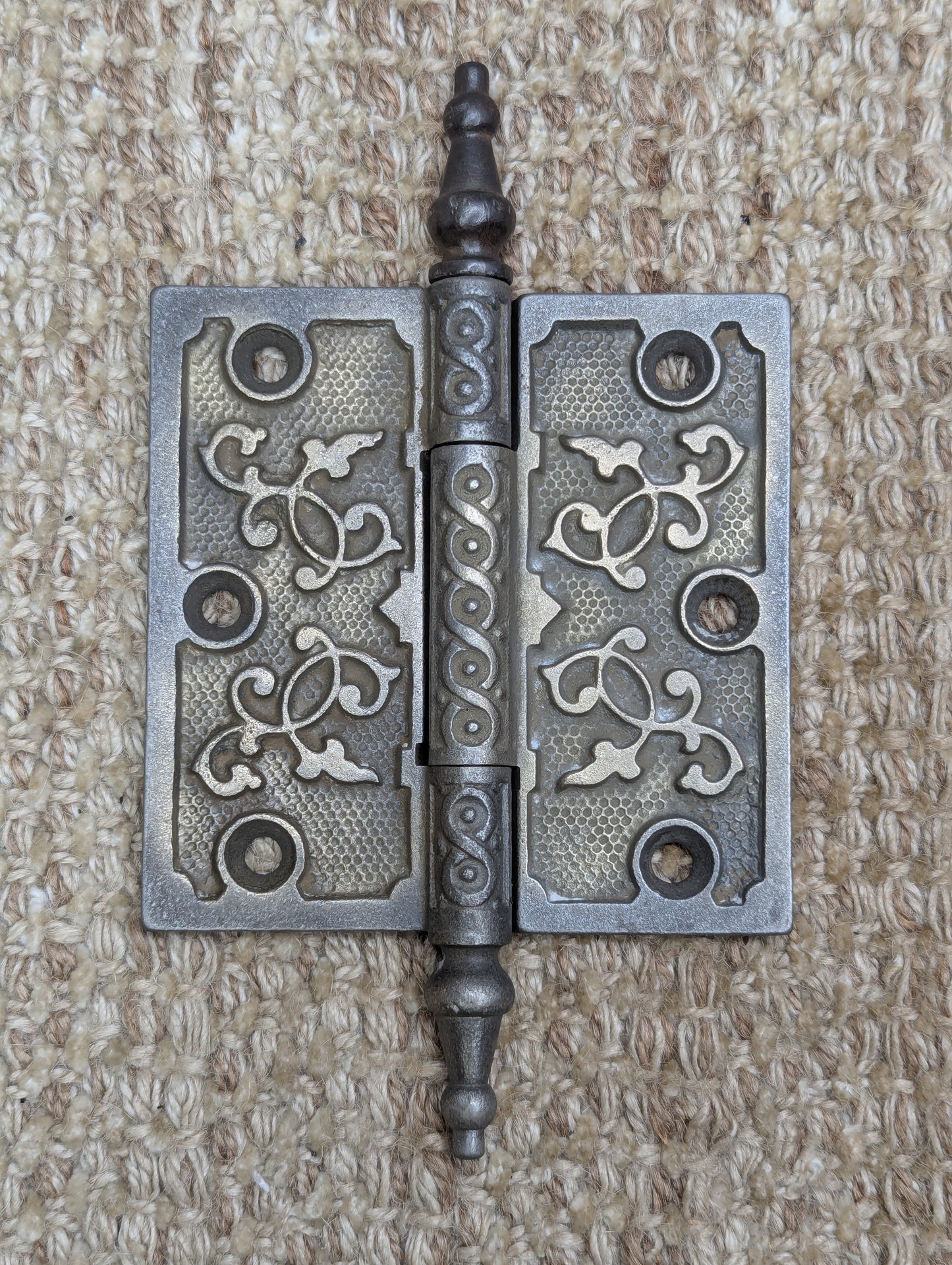 4" x 4" Antique Decorative Cast Iron Steeple Tip Hinge