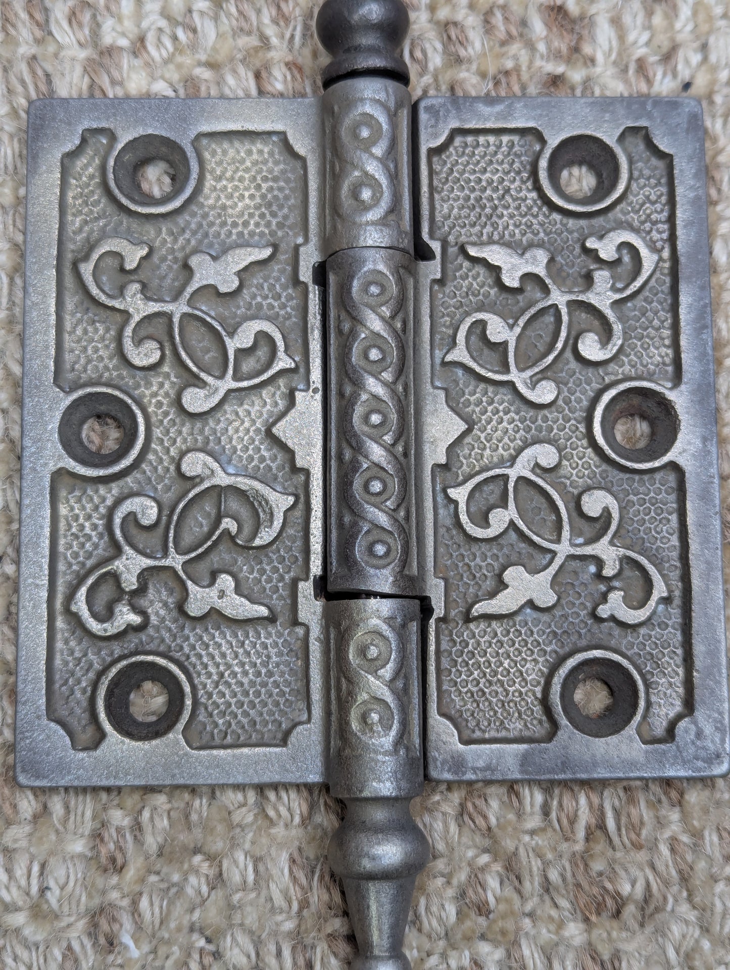 4" x 4" Antique Decorative Cast Iron Steeple Tip Hinge