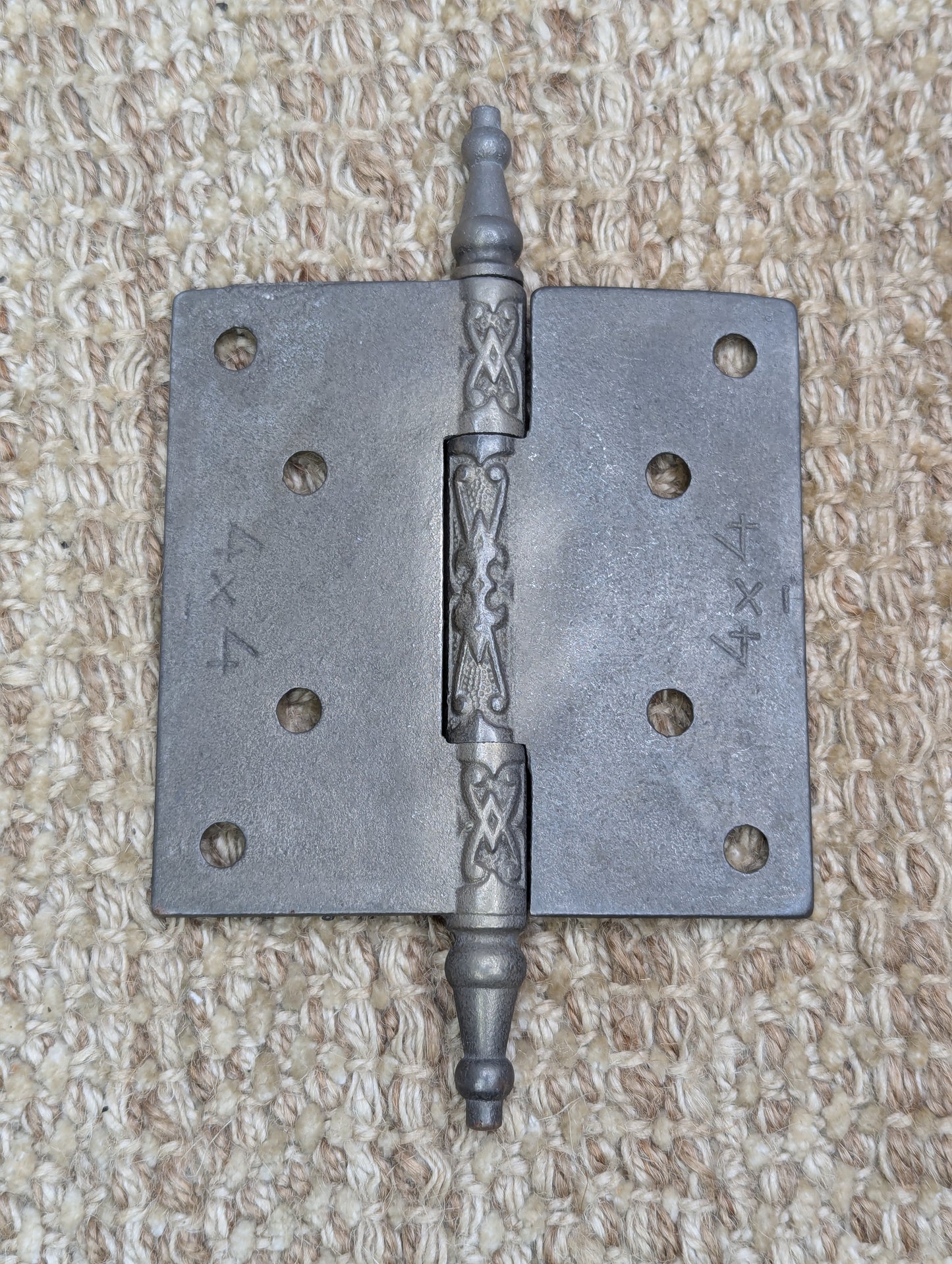 4" x 4" Antique Ornate Cast Iron Steeple Hinge