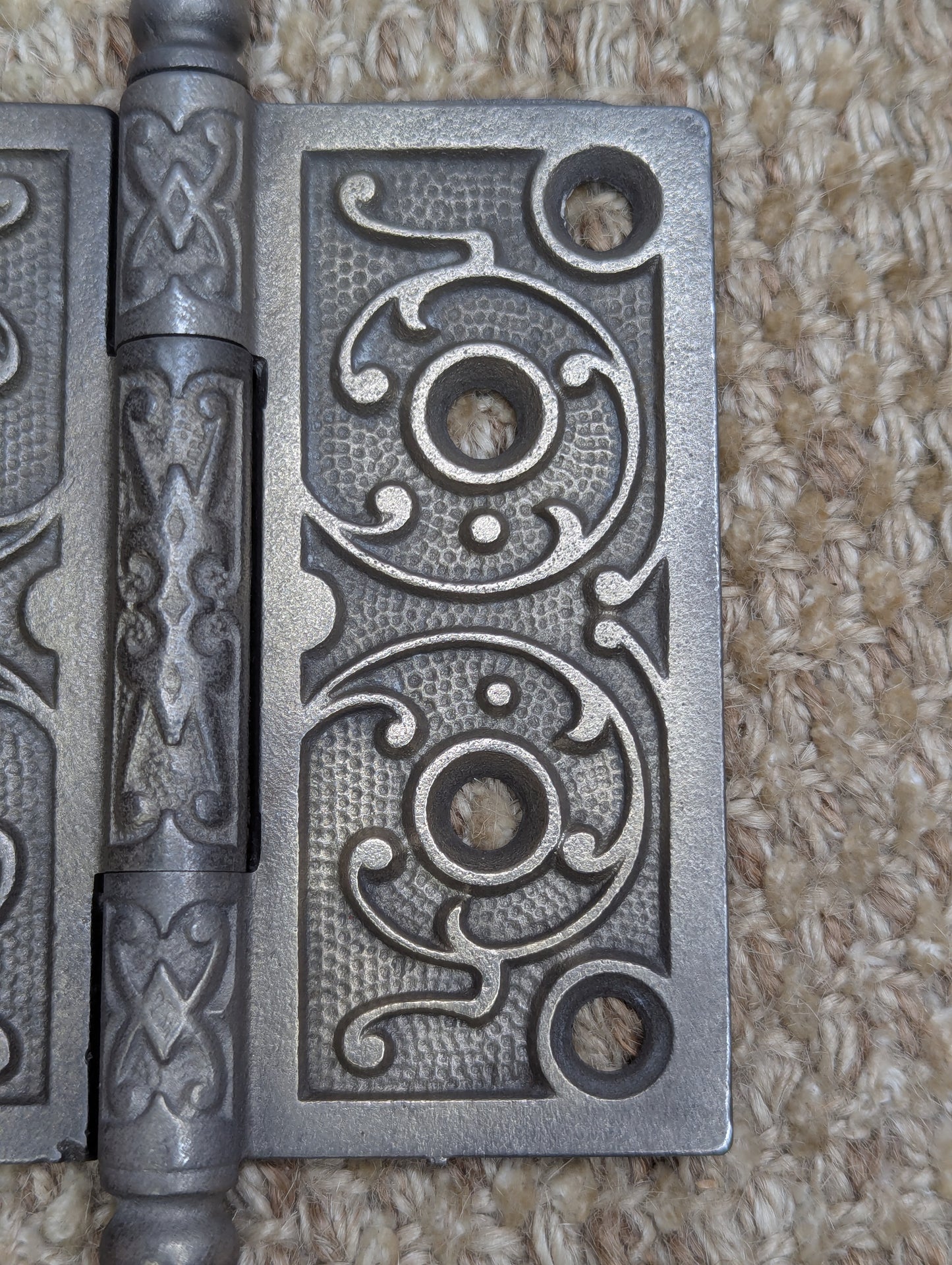 4" x 4" Antique Ornate Cast Iron Steeple Hinge