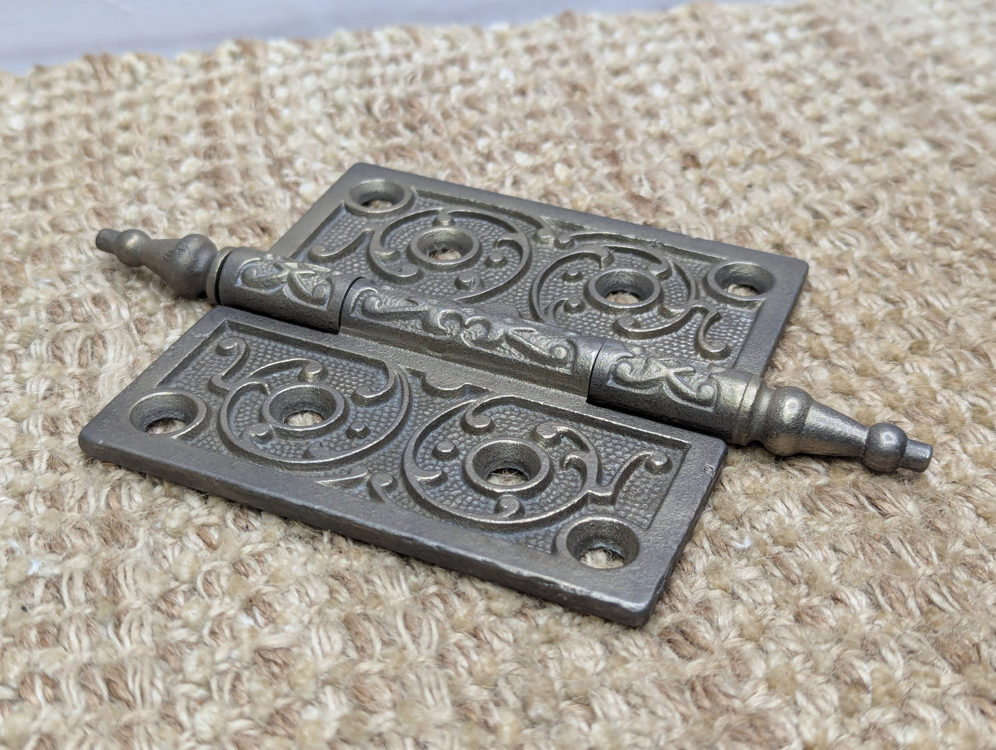 4" x 4" Antique Ornate Cast Iron Steeple Hinge