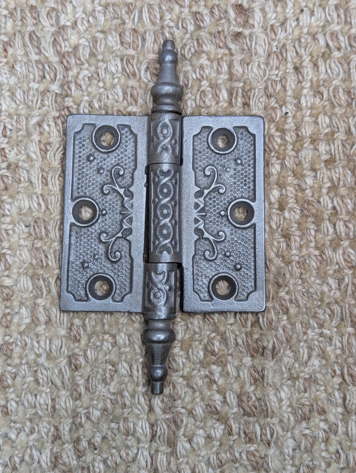 3" x 3" Antique Decorative Cast Iron Steeple Tip Hinge