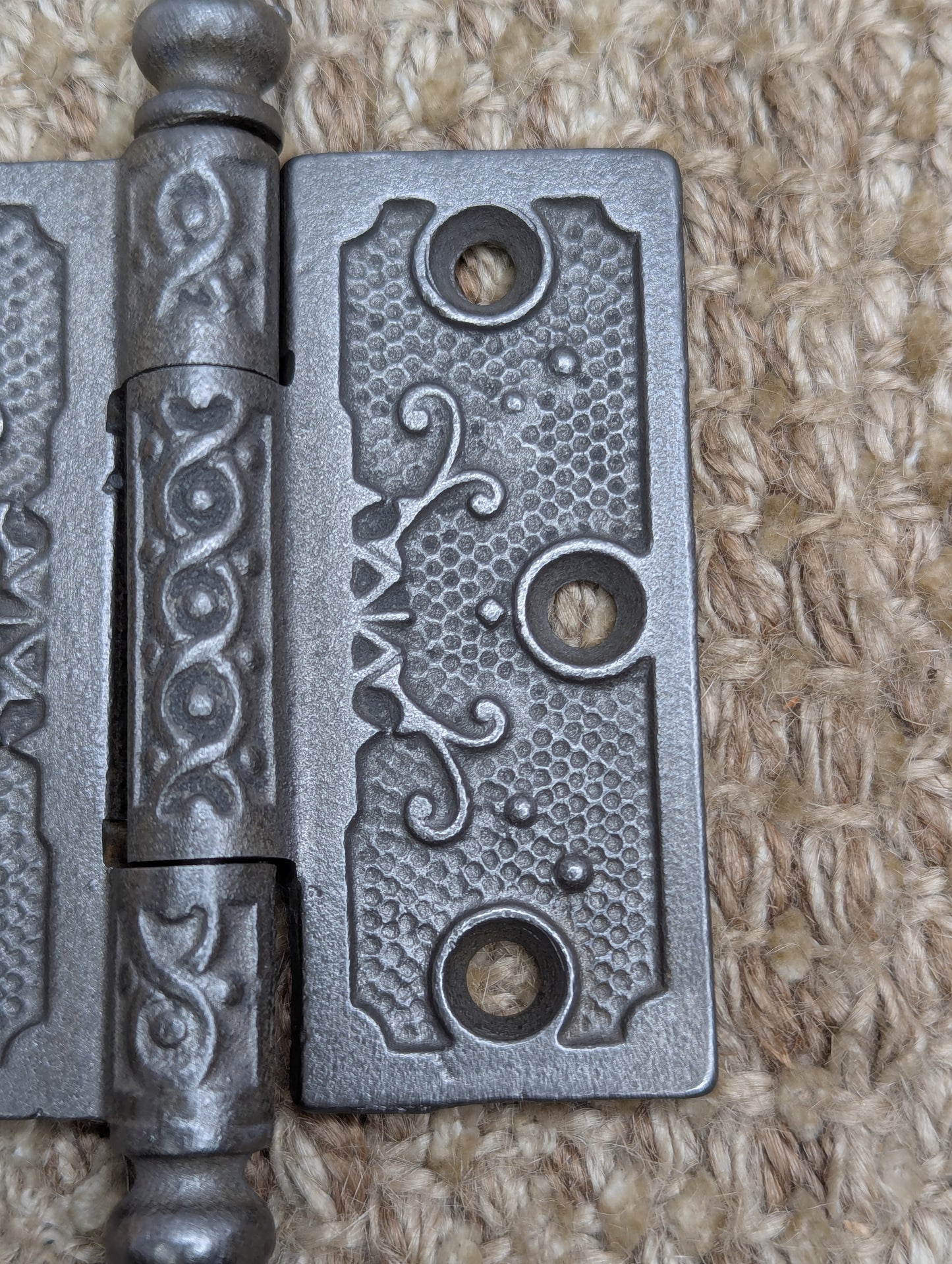 3" x 3" Antique Decorative Cast Iron Steeple Tip Hinge