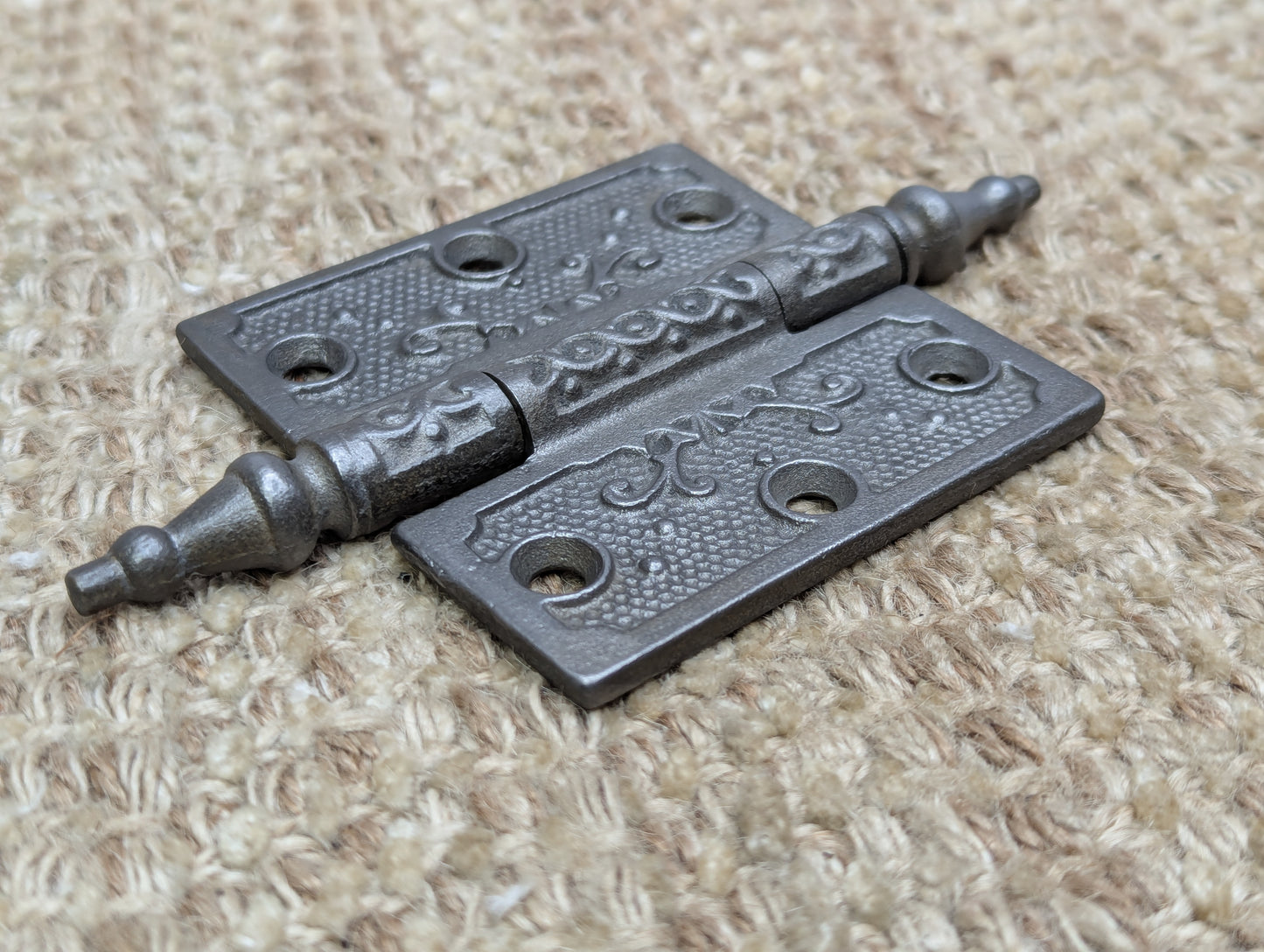 3" x 3" Antique Decorative Cast Iron Steeple Tip Hinge