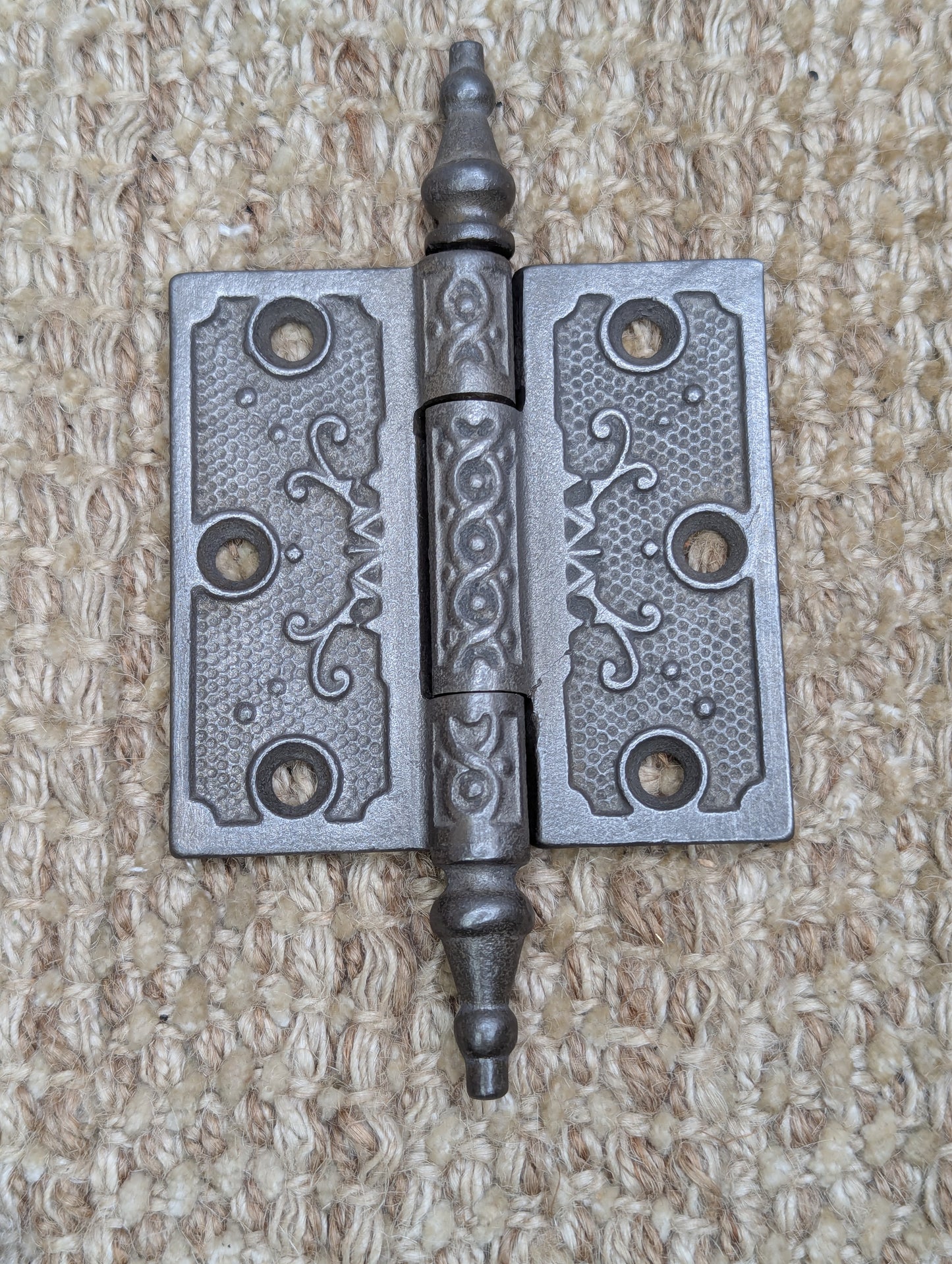 3" x 3" Antique Decorative Cast Iron Steeple Tip Hinge