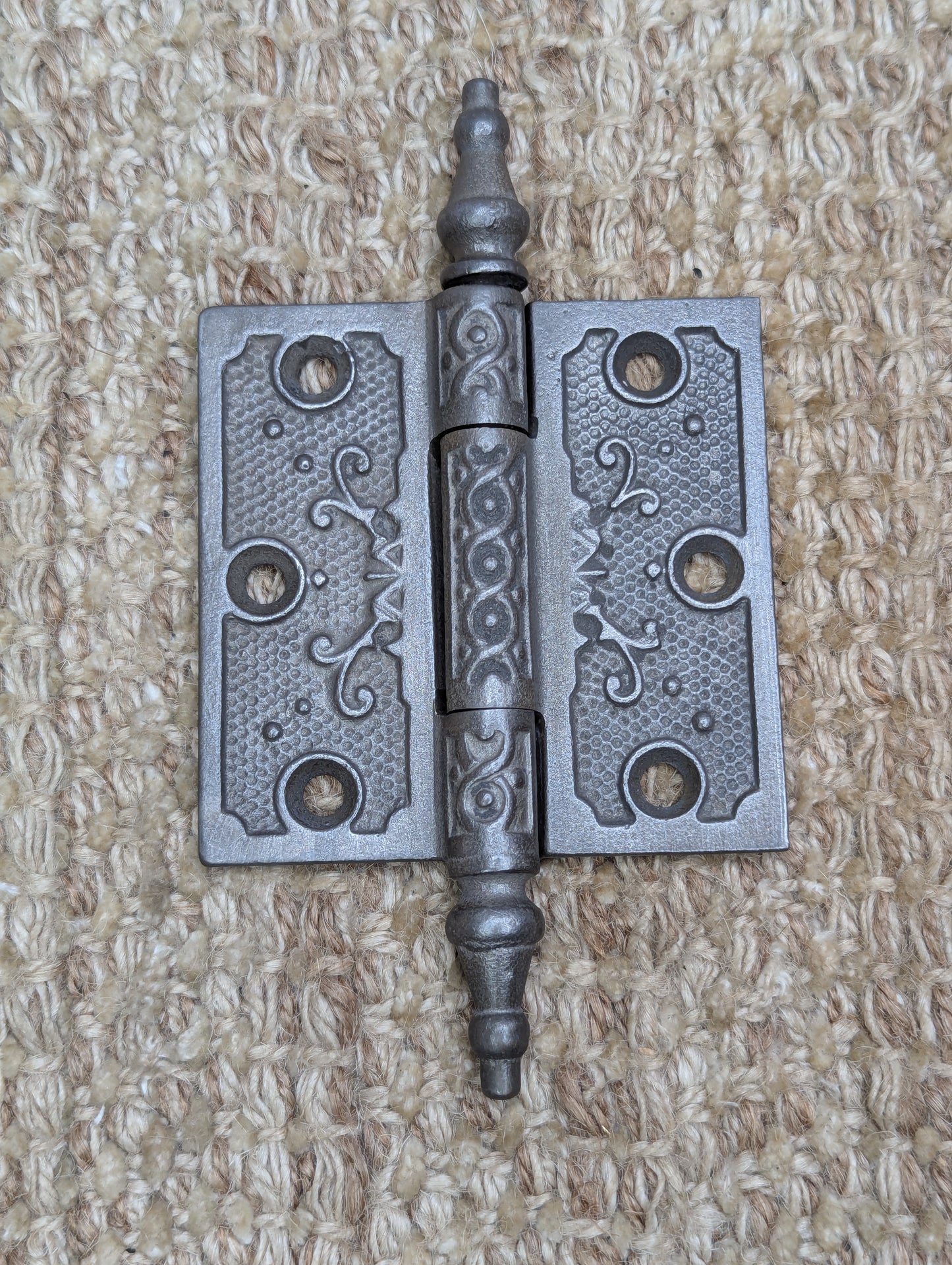 3" x 3" Antique Decorative Cast Iron Steeple Tip Hinge