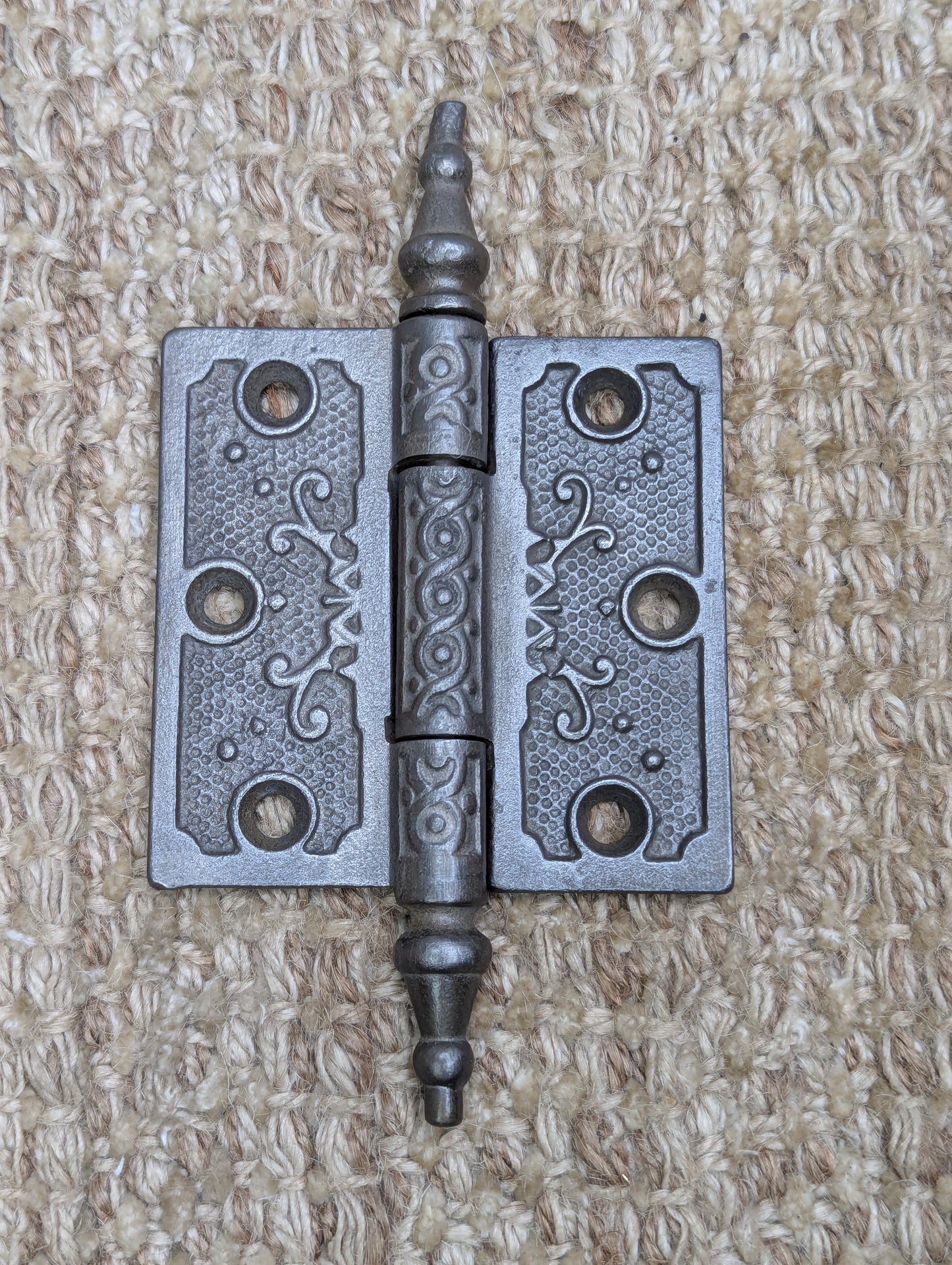 3" x 3" Antique Decorative Cast Iron Steeple Tip Hinge