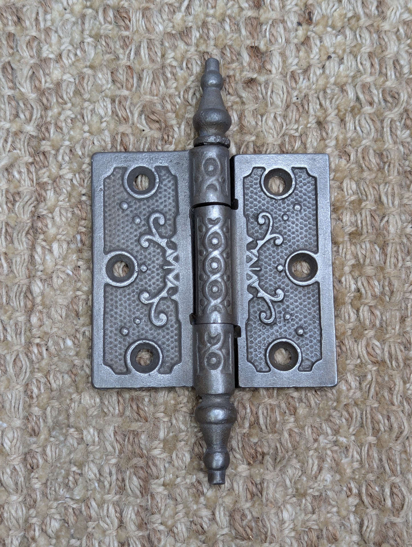 3" x 3" Antique Decorative Cast Iron Steeple Tip Hinge