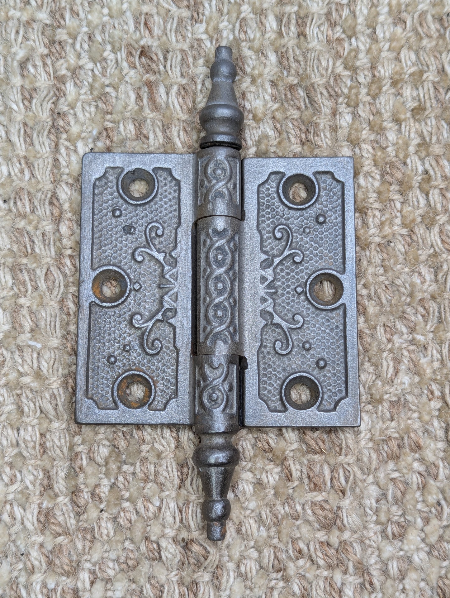 3" x 3" Antique Decorative Cast Iron Steeple Tip Hinge