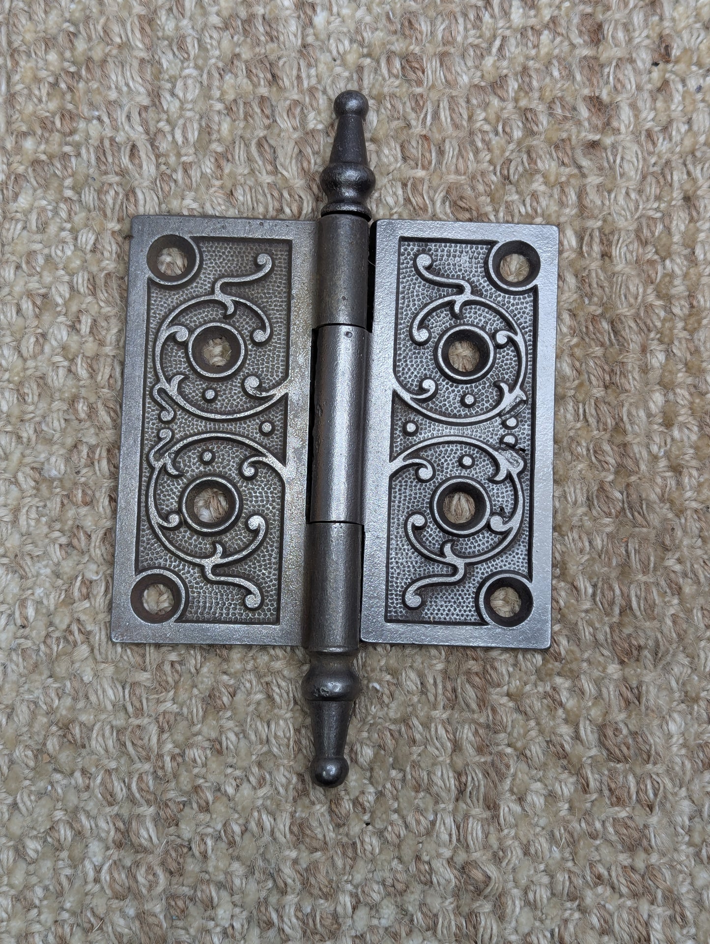4" x 4" Antique Ornate Cast Iron Steeple Hinge