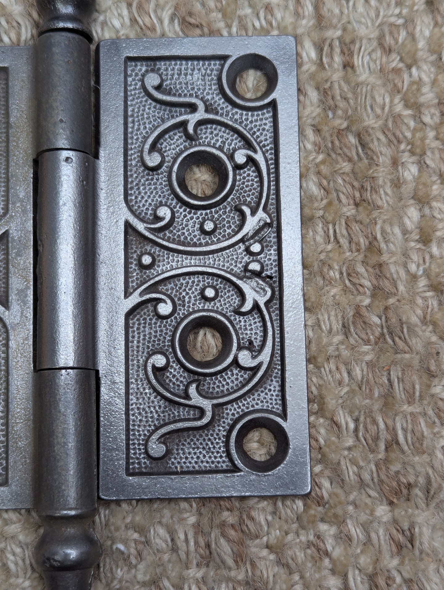 4" x 4" Antique Ornate Cast Iron Steeple Hinge