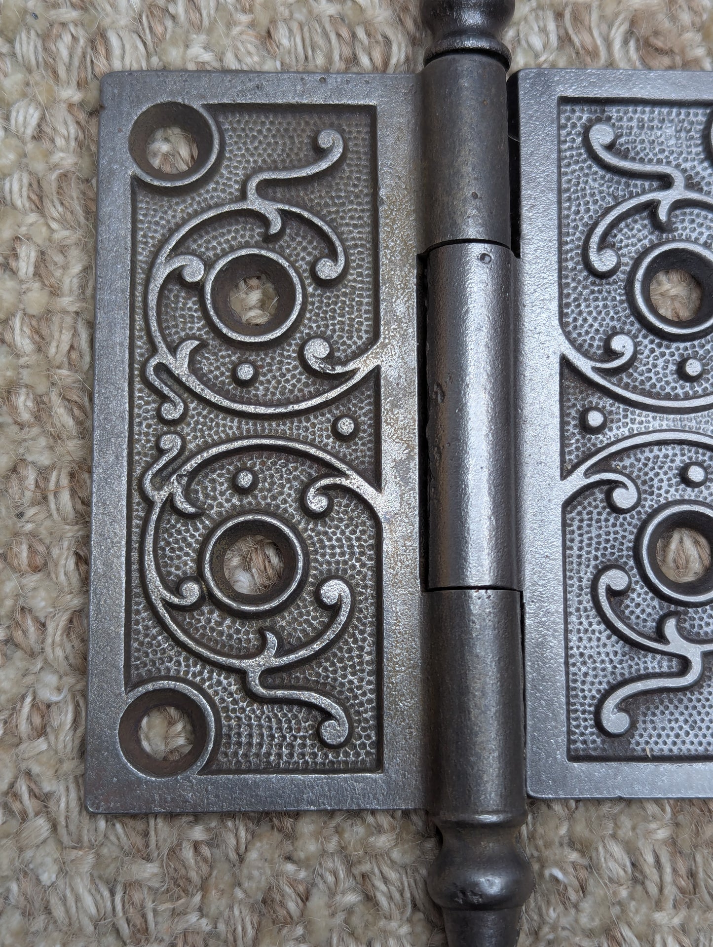 4" x 4" Antique Ornate Cast Iron Steeple Hinge