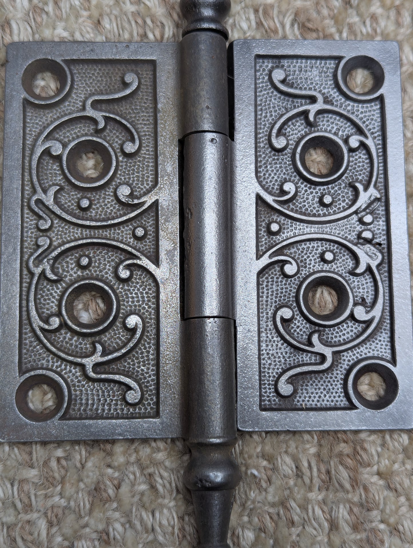 4" x 4" Antique Ornate Cast Iron Steeple Hinge