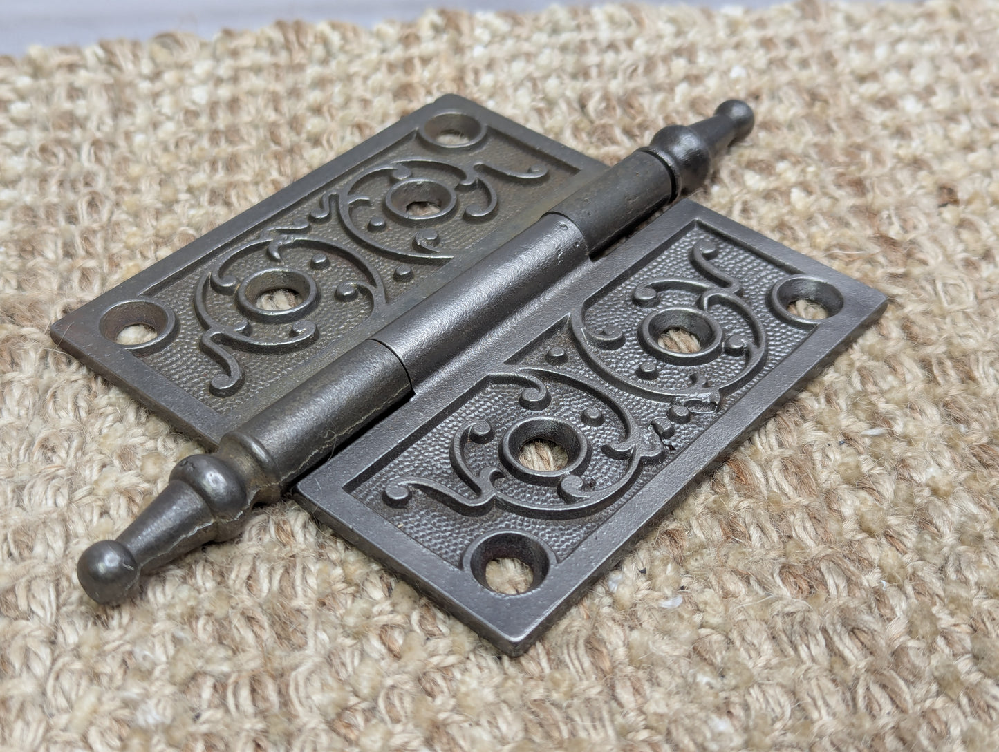4" x 4" Antique Ornate Cast Iron Steeple Hinge