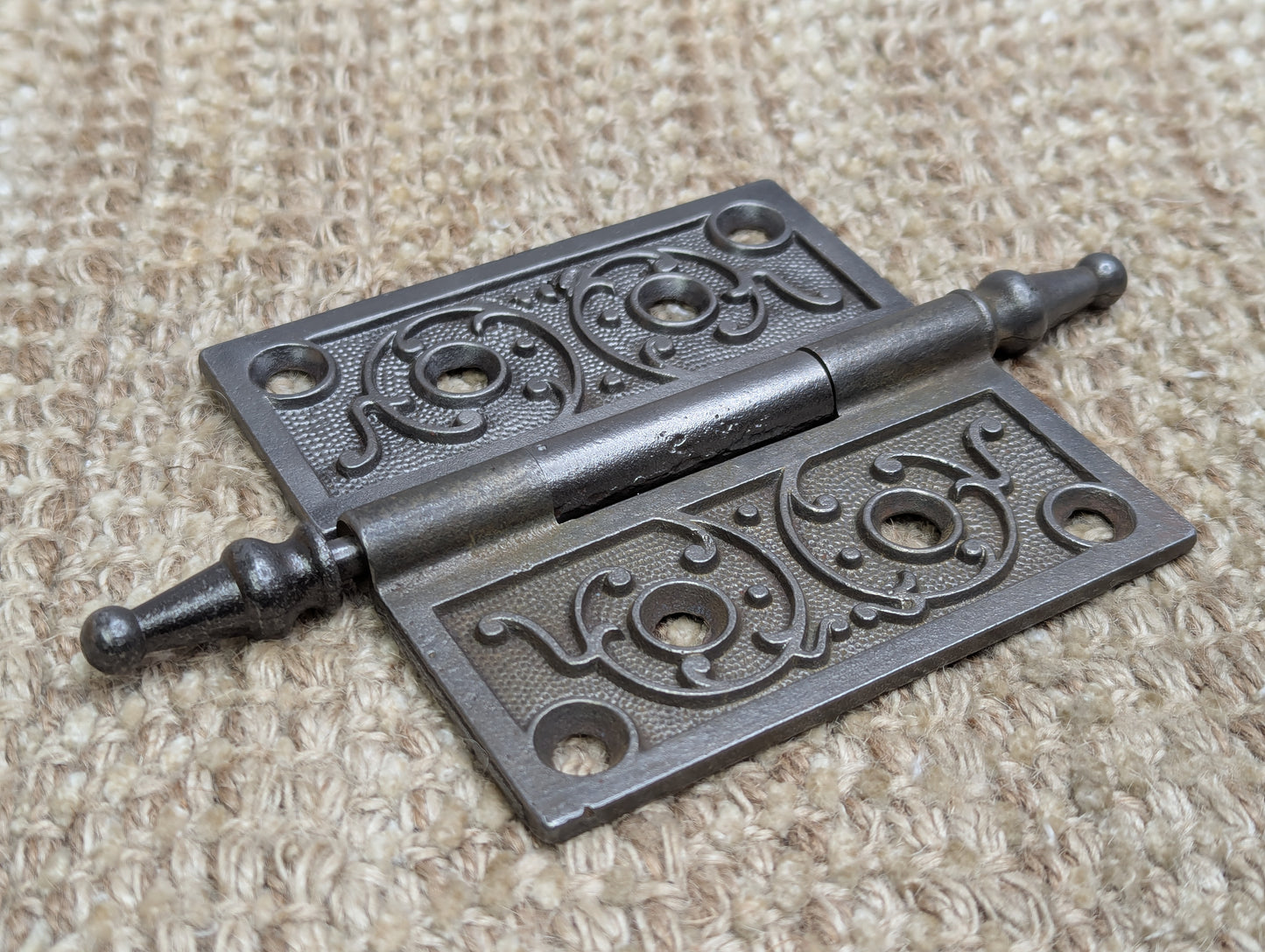 4" x 4" Antique Ornate Cast Iron Steeple Hinge