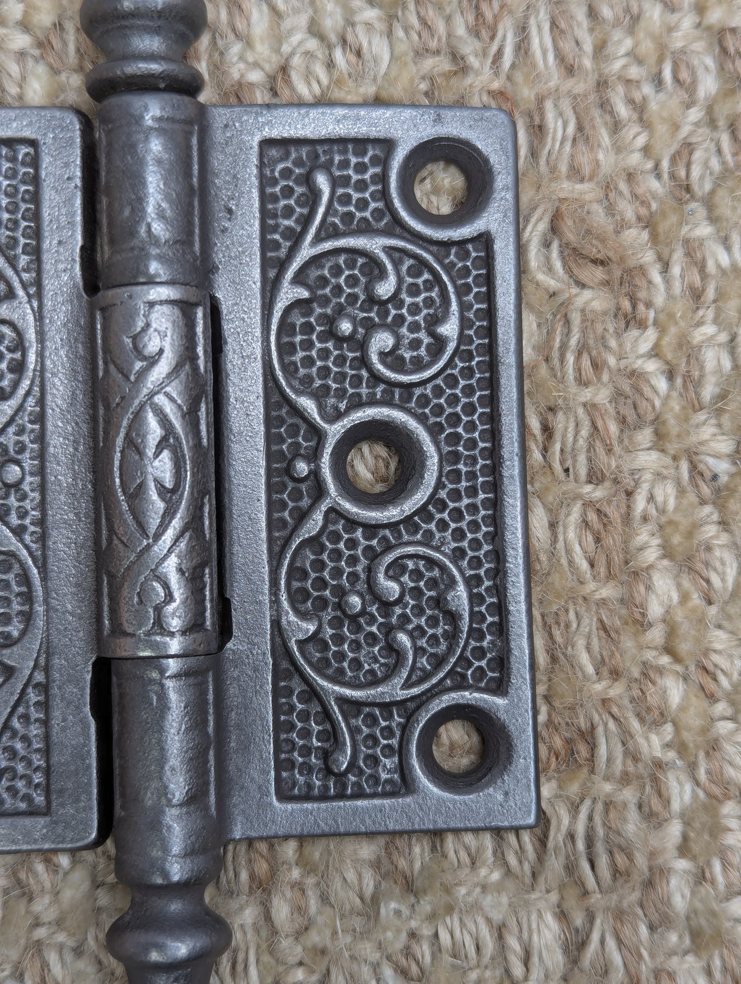 3" x 3" Antique Decorative Cast Iron Steeple Tip Hinge