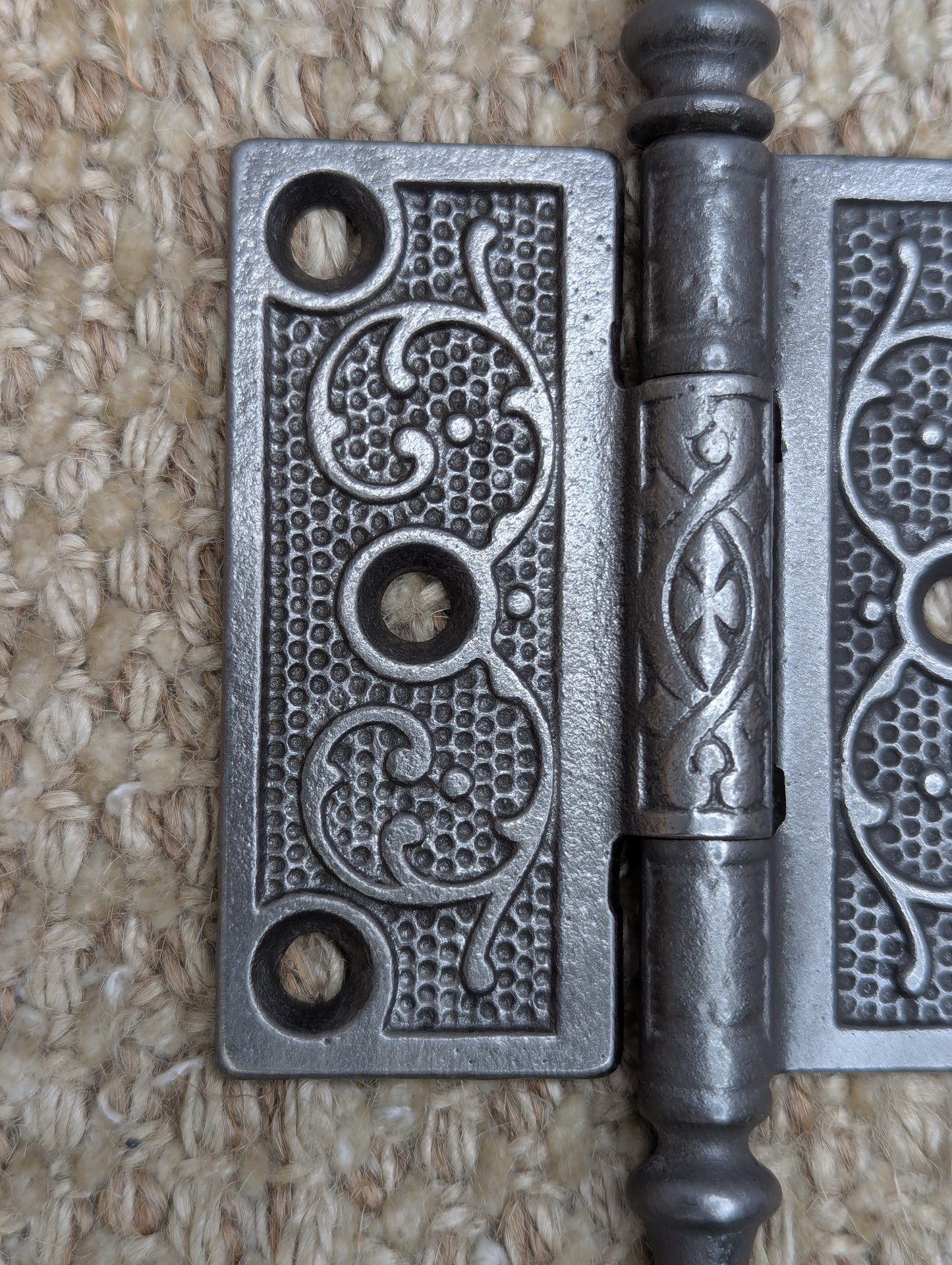 3" x 3" Antique Decorative Cast Iron Steeple Tip Hinge