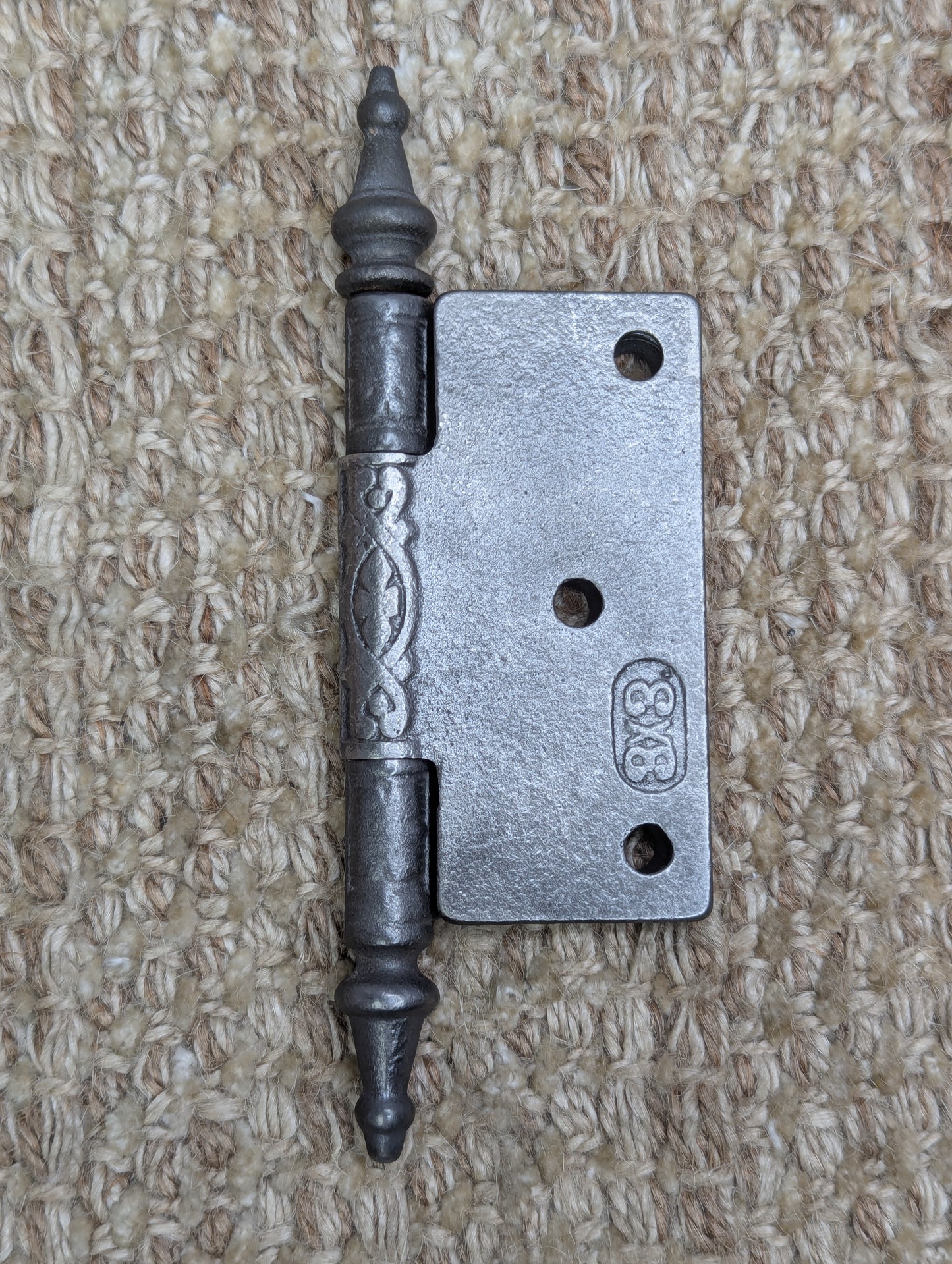 3" x 3" Antique Decorative Cast Iron Steeple Tip Hinge