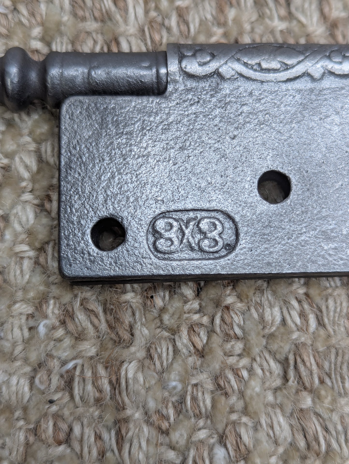 3" x 3" Antique Decorative Cast Iron Steeple Tip Hinge