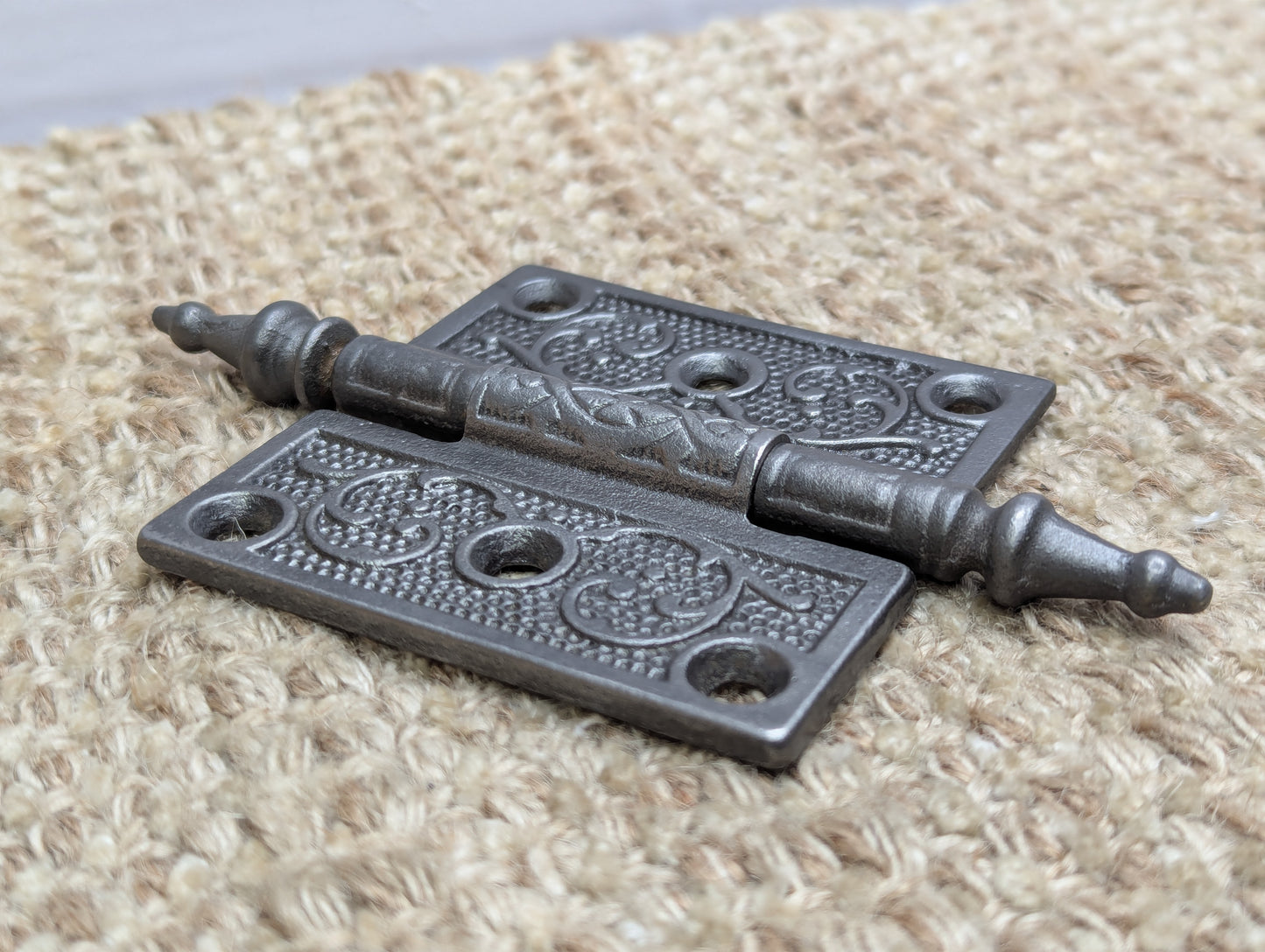 3" x 3" Antique Decorative Cast Iron Steeple Tip Hinge