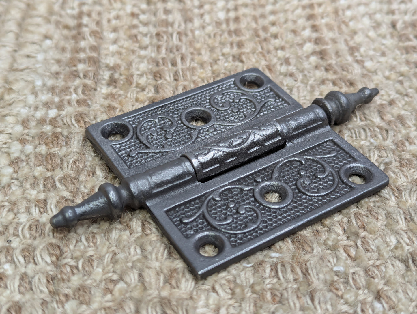 3" x 3" Antique Decorative Cast Iron Steeple Tip Hinge