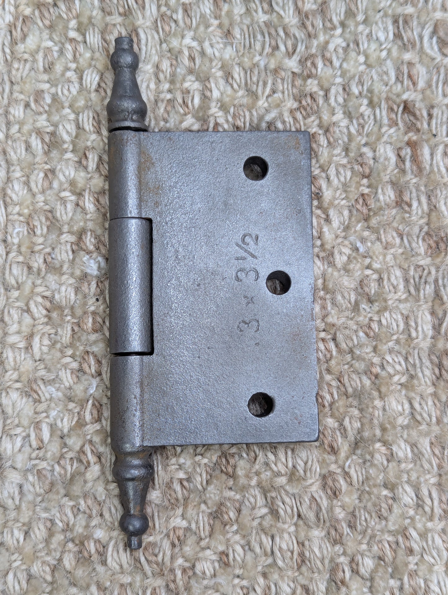 3 1/2" x 3" Antique Decorative Cast Iron Steeple Tip Hinge