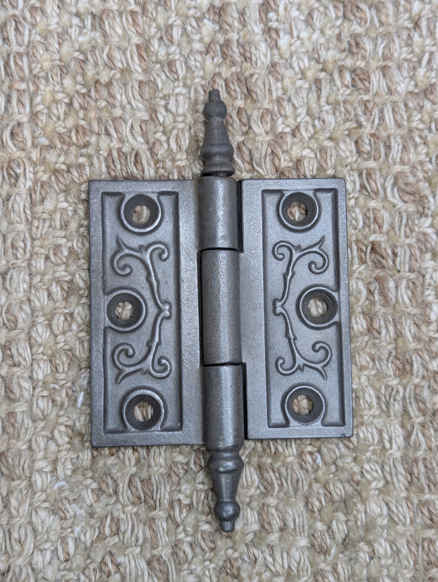 3" x 3" Antique Ornate Cast Iron Steeple Hinge