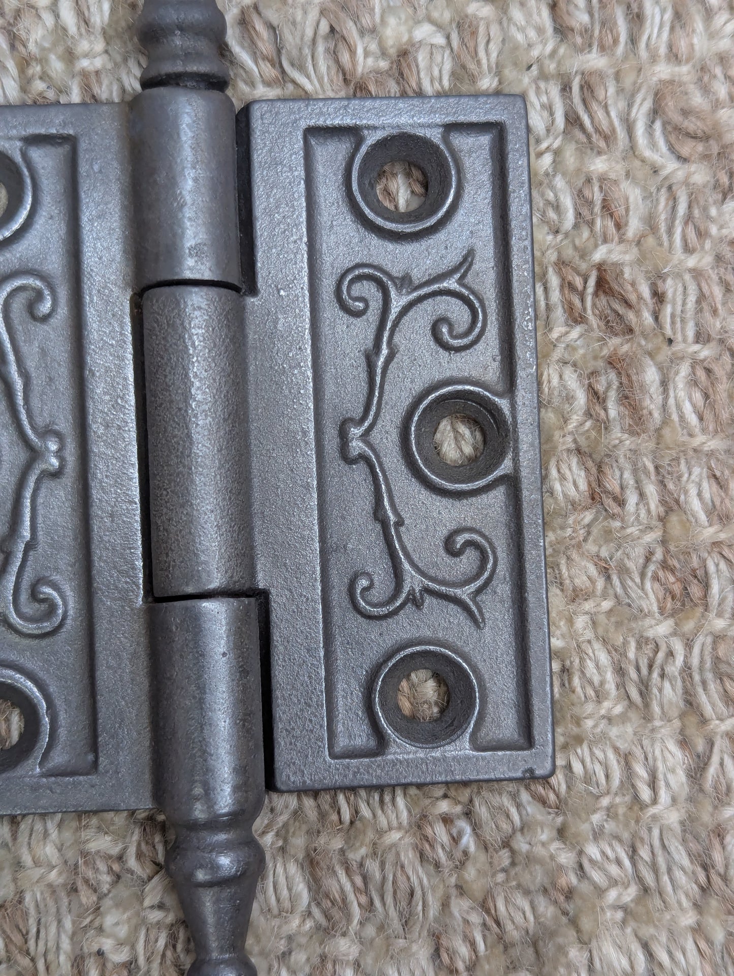 3" x 3" Antique Ornate Cast Iron Steeple Hinge