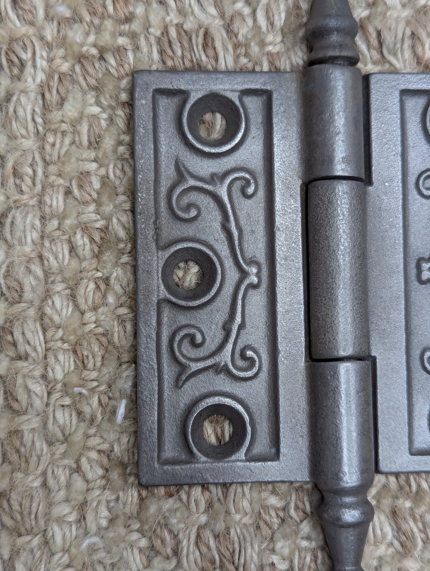 3" x 3" Antique Ornate Cast Iron Steeple Hinge