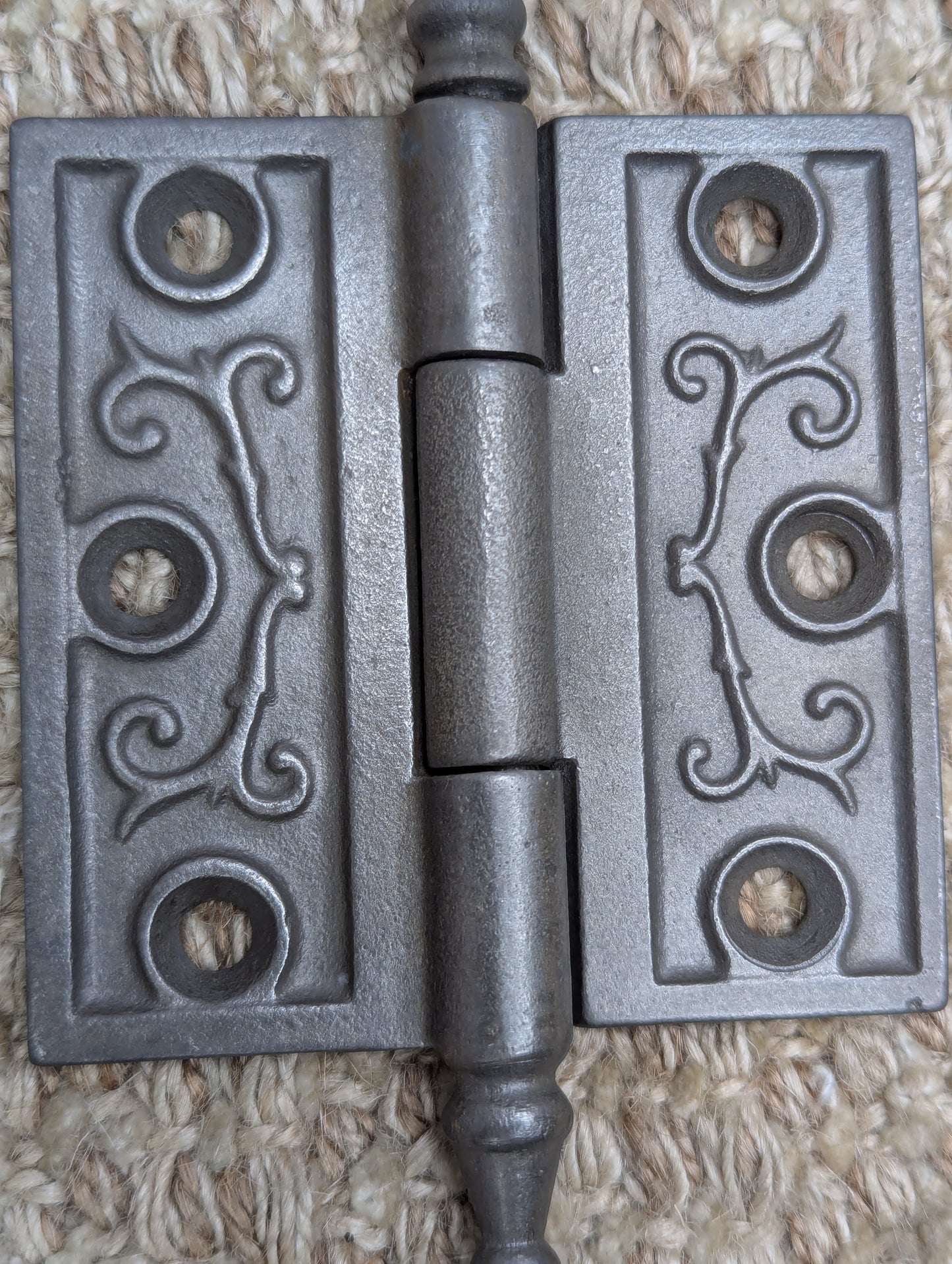 3" x 3" Antique Ornate Cast Iron Steeple Hinge